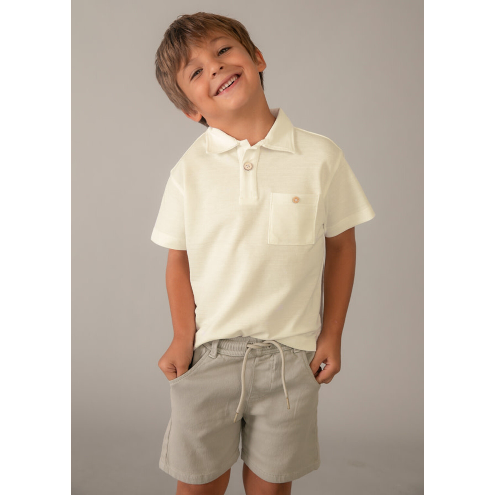 Mayoral Mayoral S/s polo Cream - 26 03105