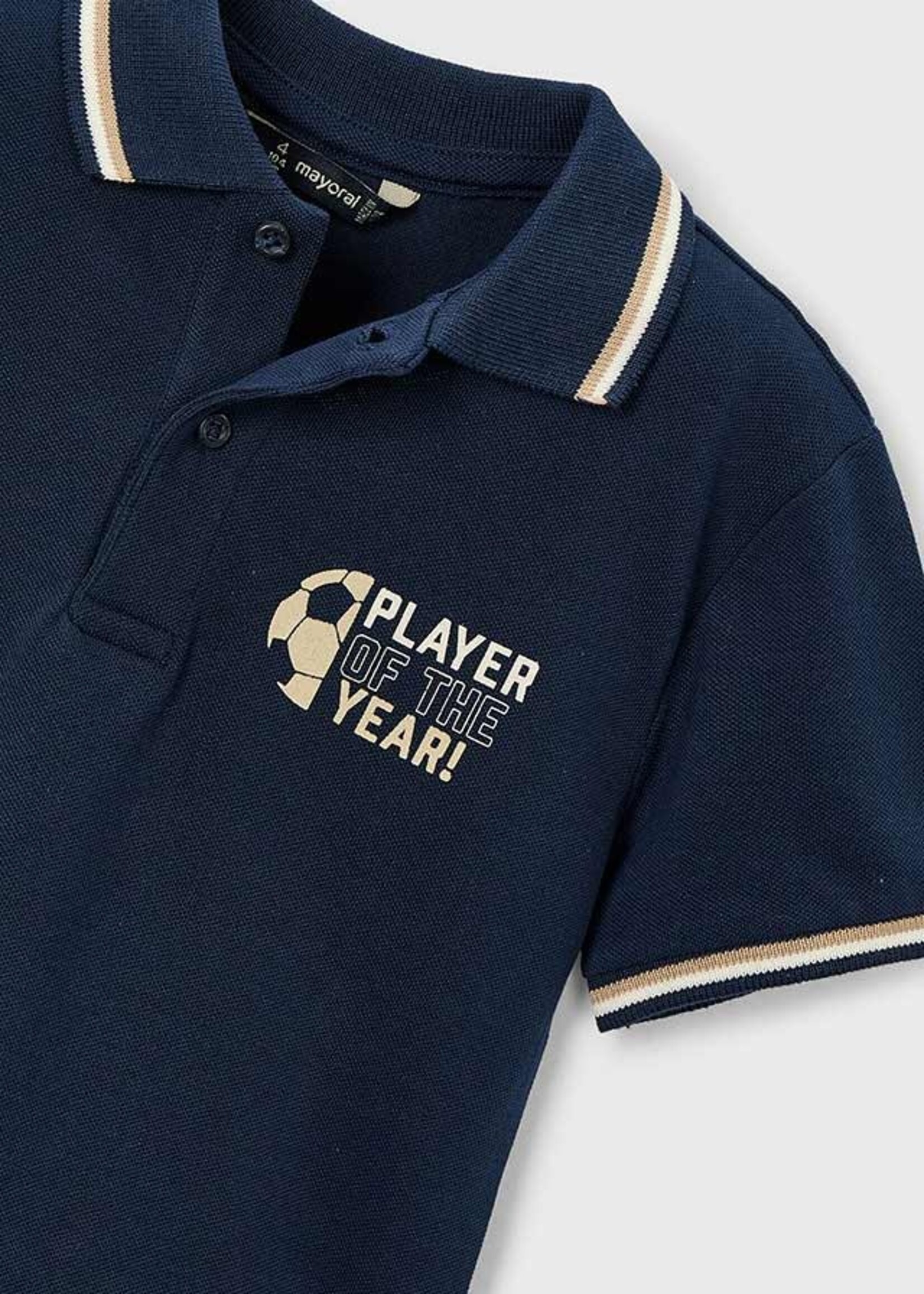 Mayoral Mayoral S/s printed polo Navy - 26 03108