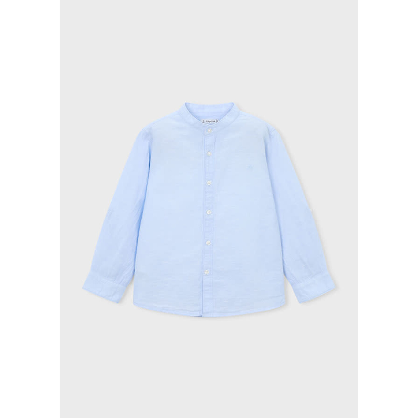 Mayoral Mayoral L/s mao collar linen shirt Sky blue - 26 03118