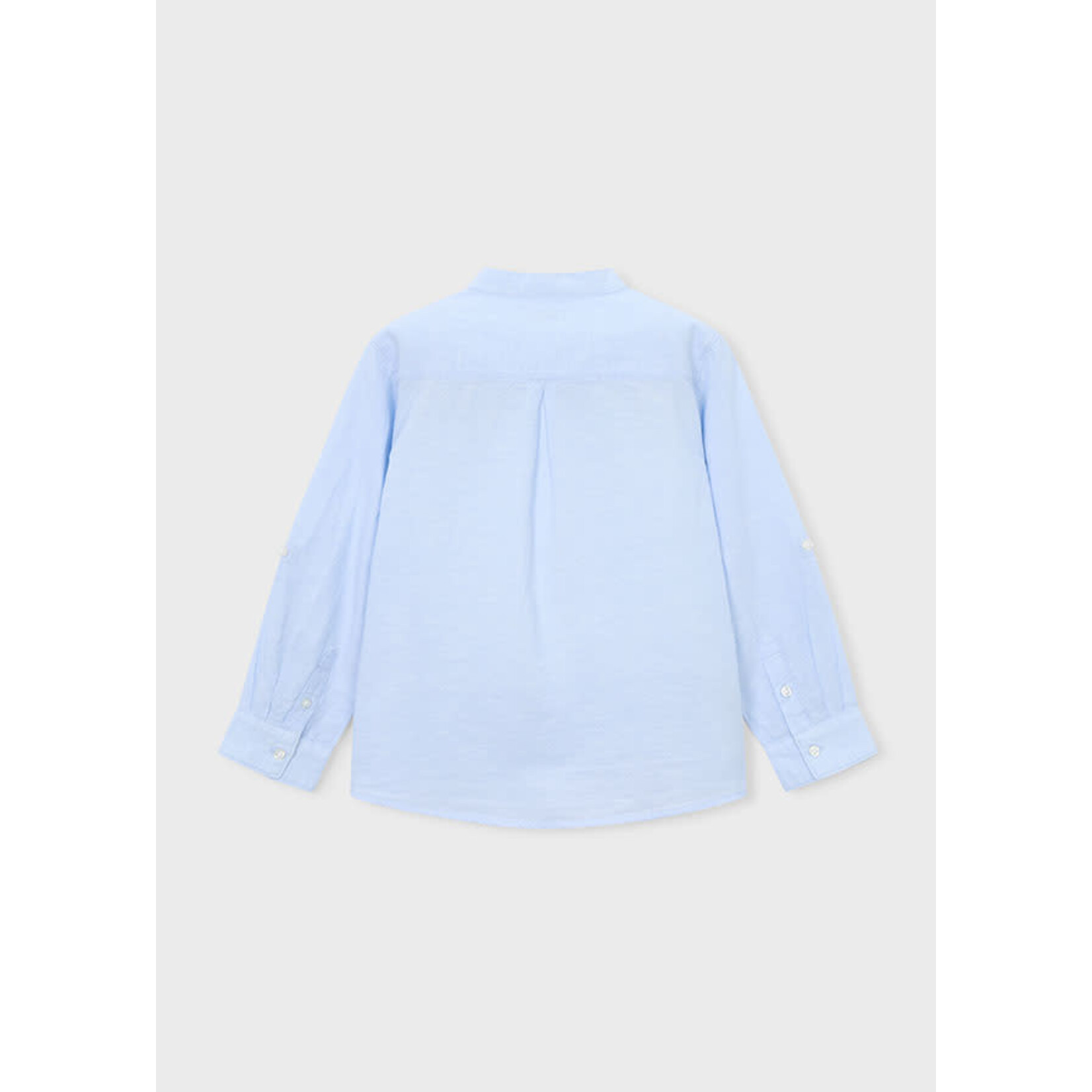 Mayoral Mayoral L/s mao collar linen shirt Sky blue - 26 03118