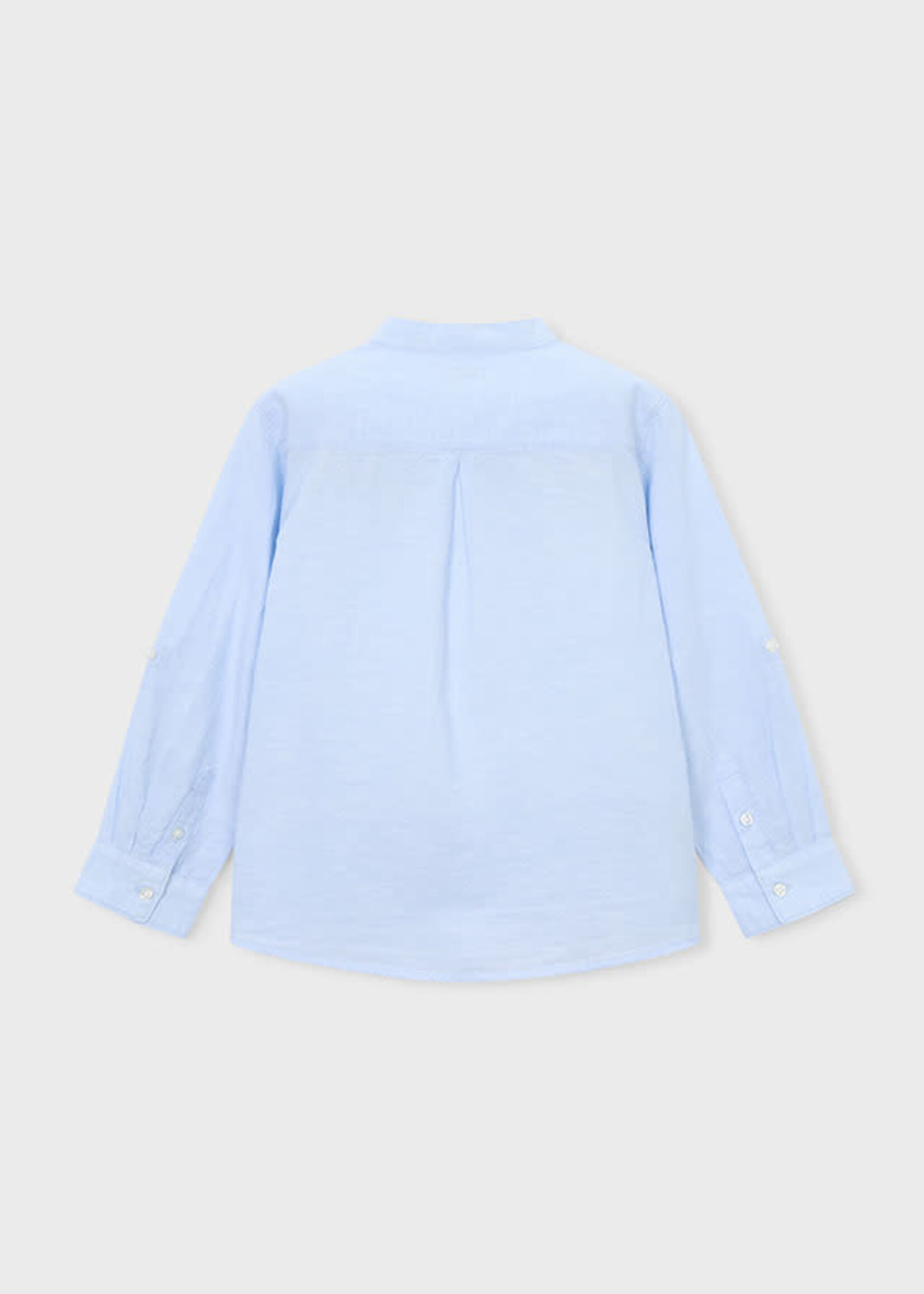 Mayoral Mayoral L/s mao collar linen shirt Sky blue - 26 03118