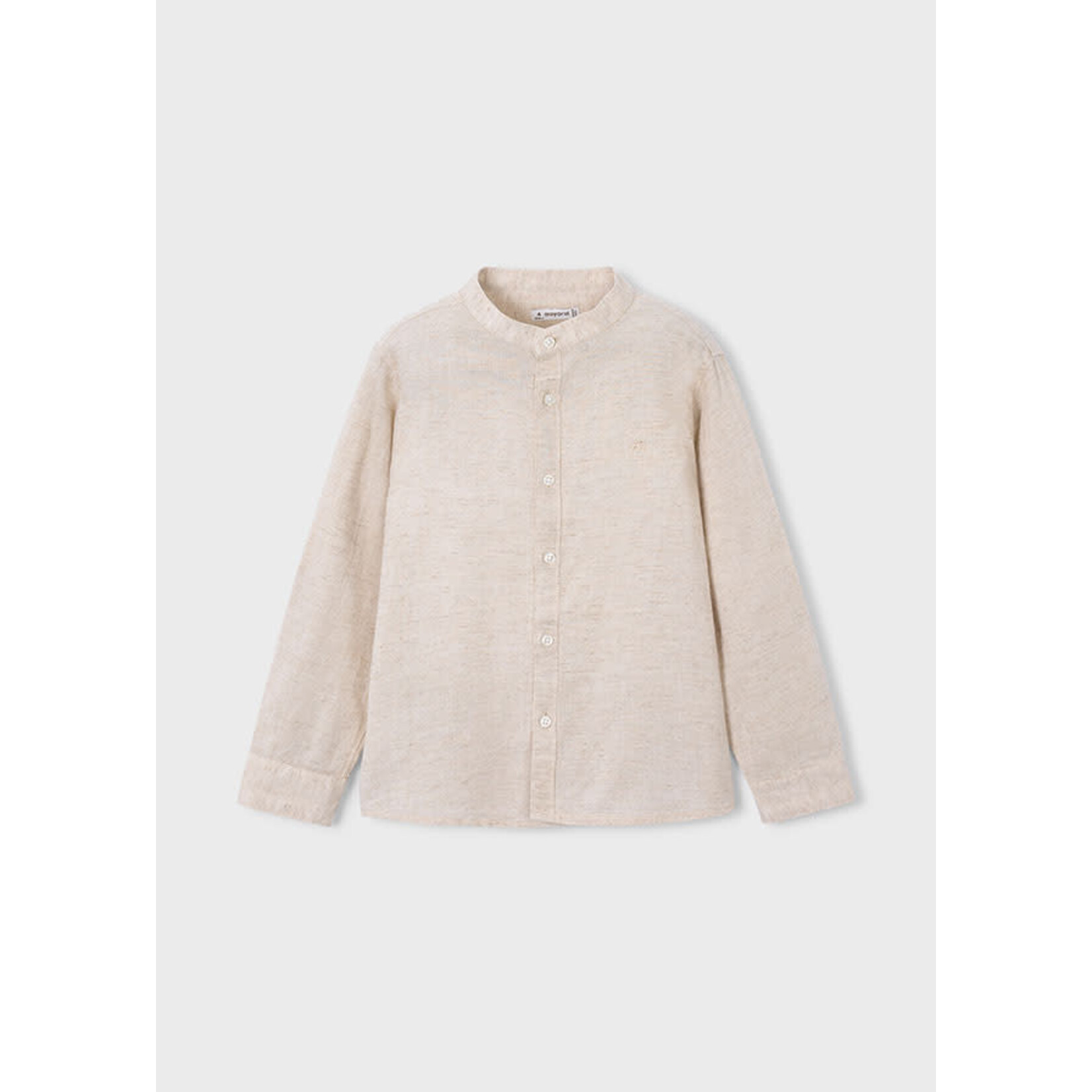 Mayoral Mayoral L/s mao collar linen shirt oat mixed - 26 03118