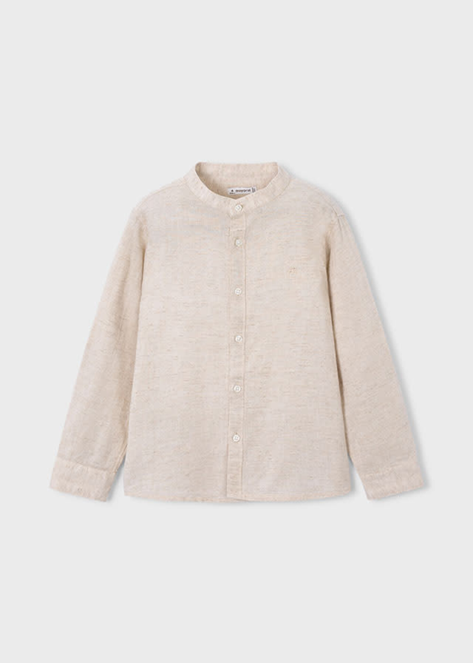 Mayoral Mayoral L/s mao collar linen shirt oat mixed - 26 03118