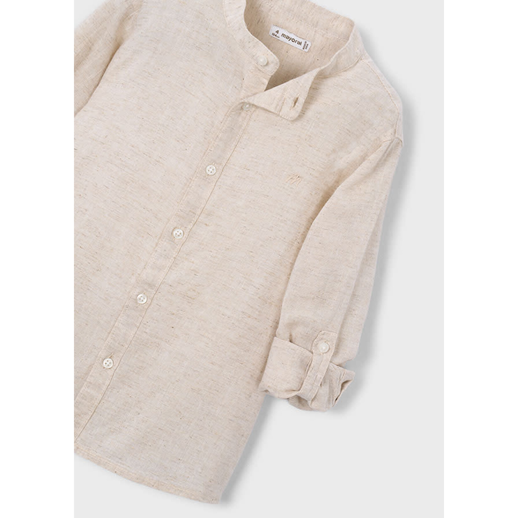 Mayoral Mayoral L/s mao collar linen shirt oat mixed - 26 03118