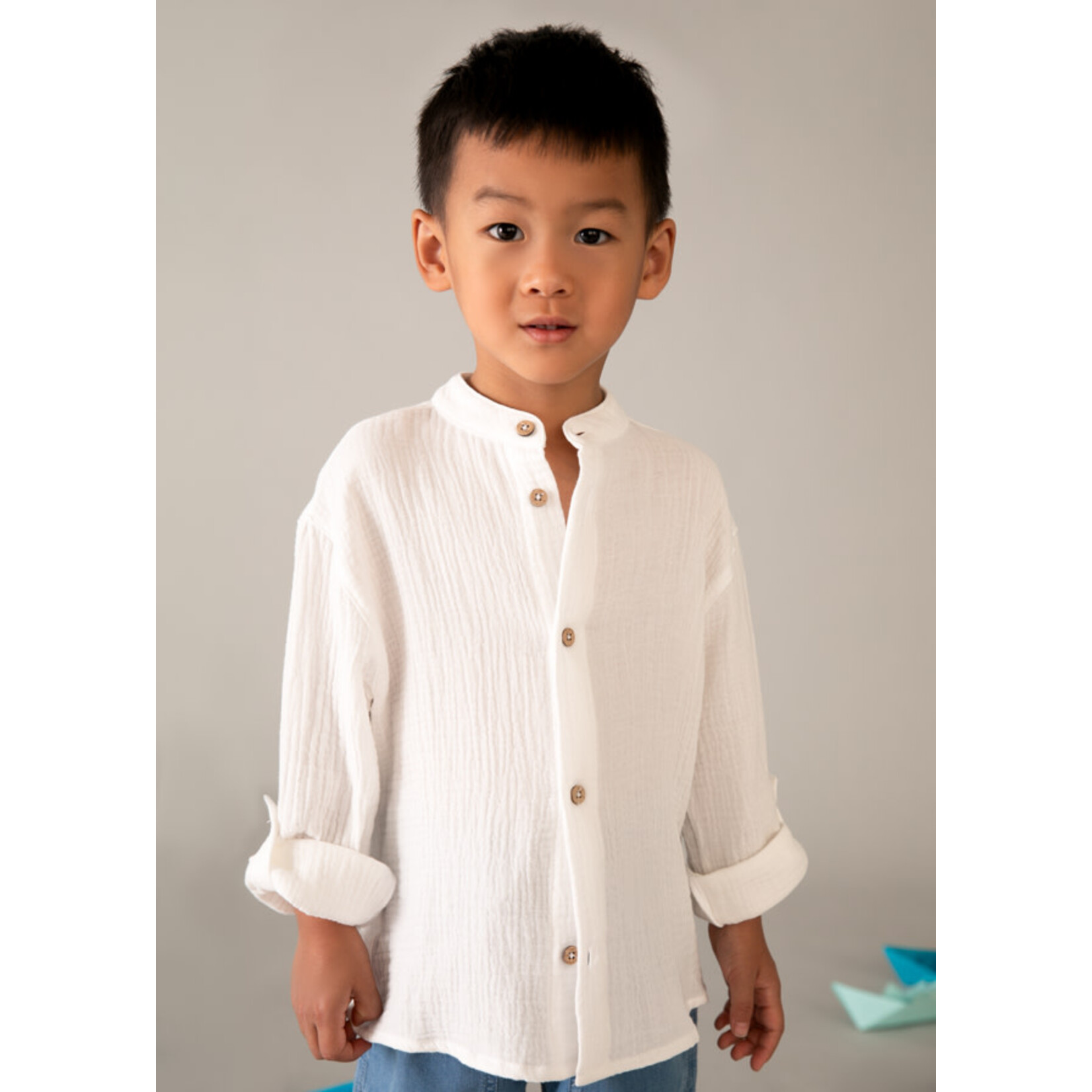 Mayoral Mayoral L/s buttondown shirt Cream - 26 03120