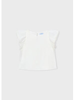 Mayoral Mayoral Gauze blouse with lace trim Natural - 26 03195