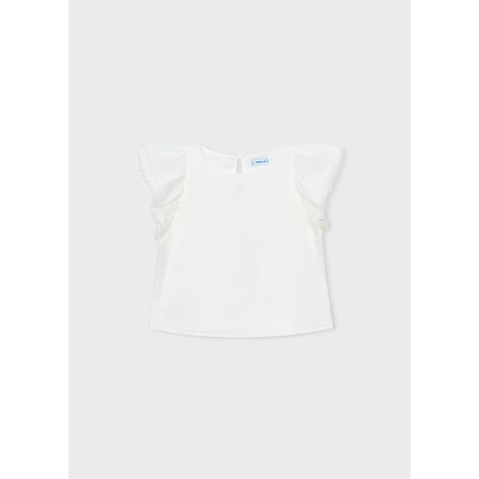 Mayoral Mayoral Gauze blouse with lace trim Natural - 26 03195