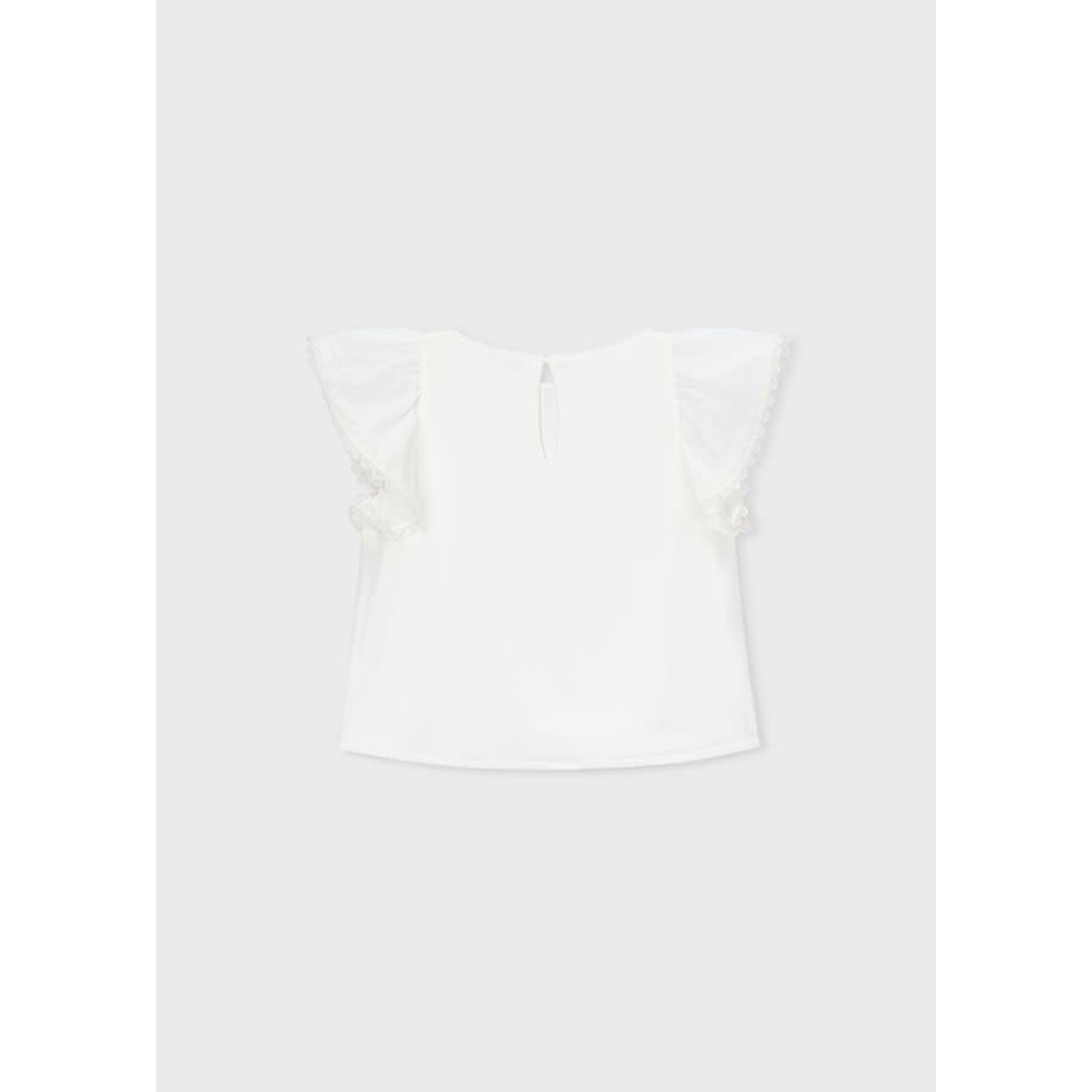 Mayoral Mayoral Gauze blouse with lace trim Natural - 26 03195