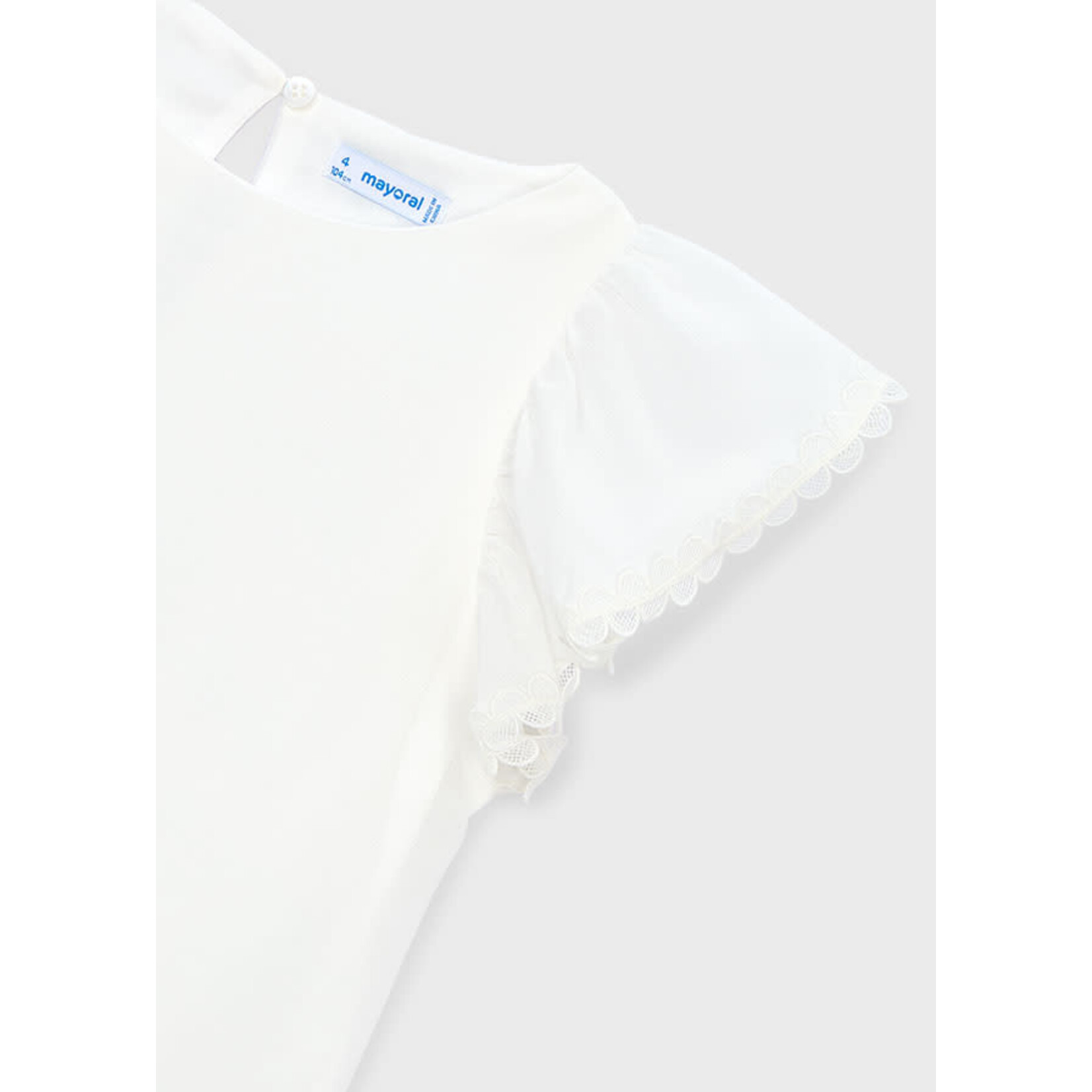 Mayoral Mayoral Gauze blouse with lace trim Natural - 26 03195