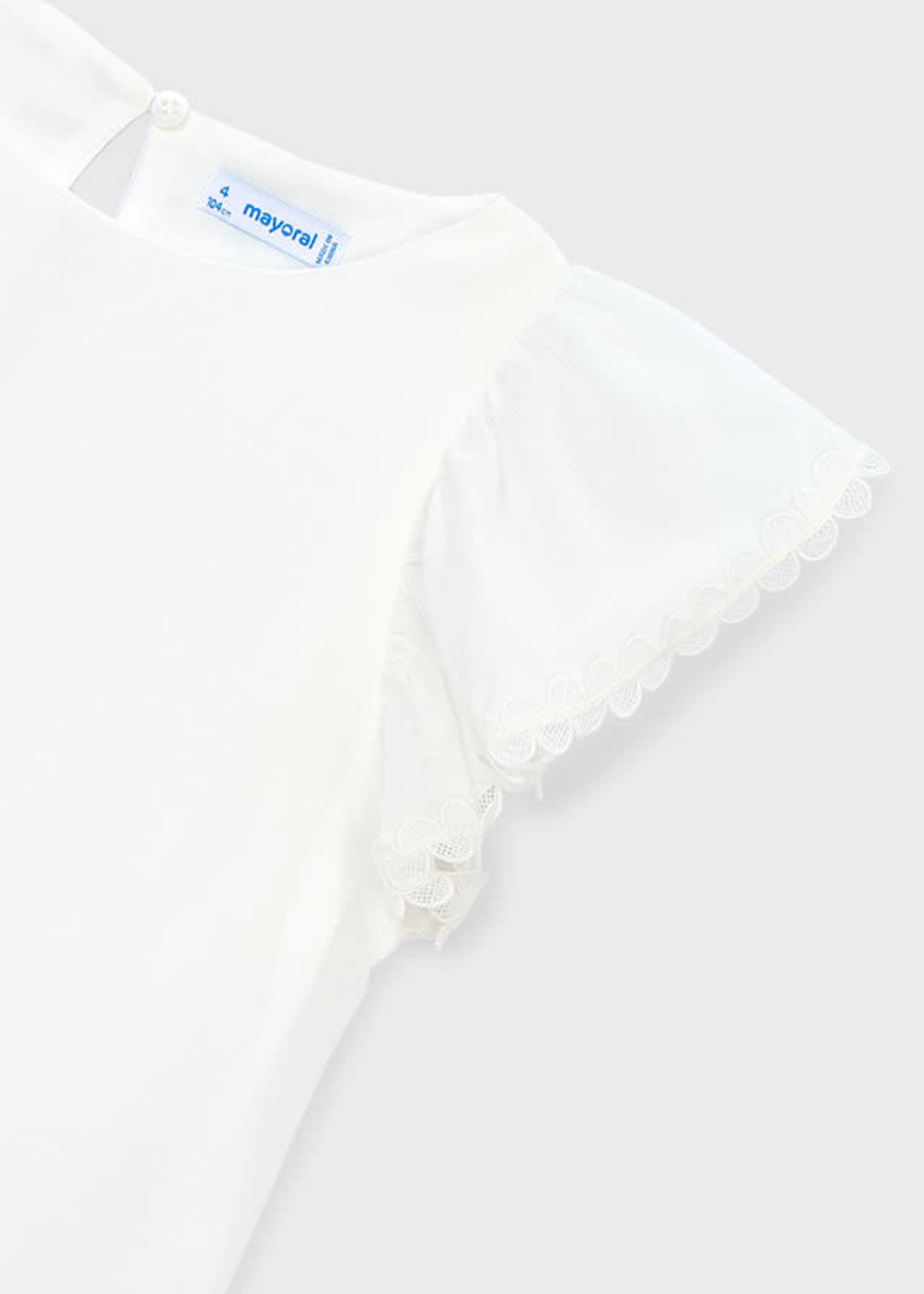 Mayoral Mayoral Gauze blouse with lace trim Natural - 26 03195