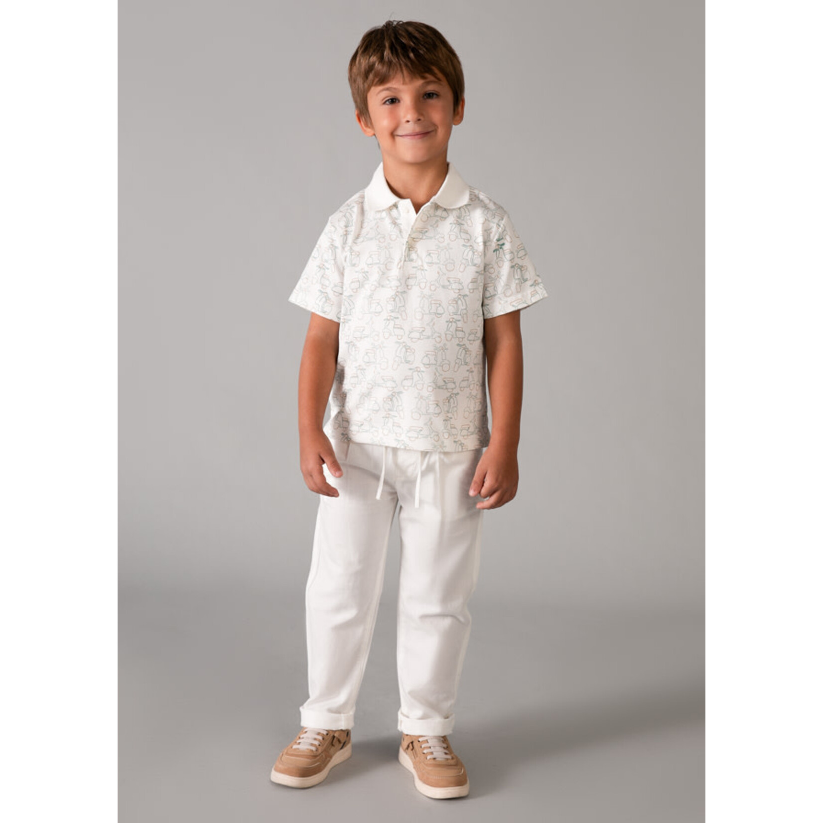 Mayoral Mayoral Linen pants Cream - 26 03576