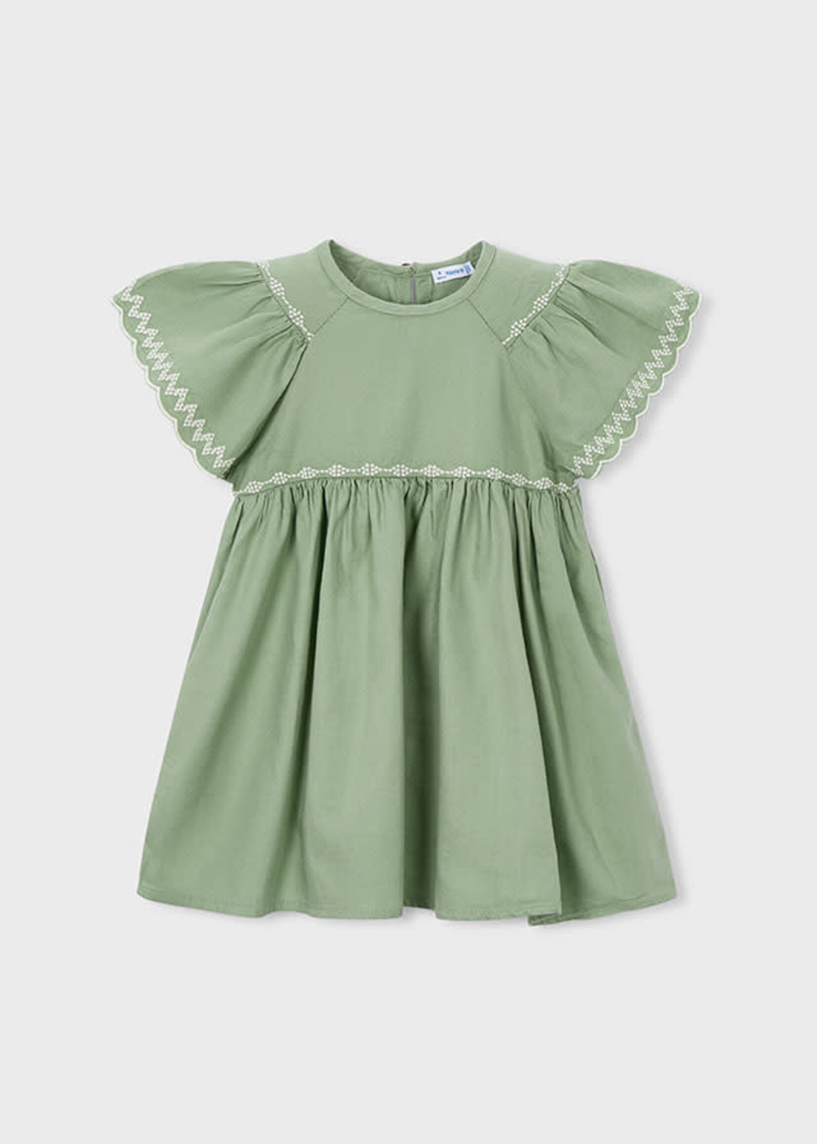 Mayoral Mayoral Embroidered dress Moss - 26 03927