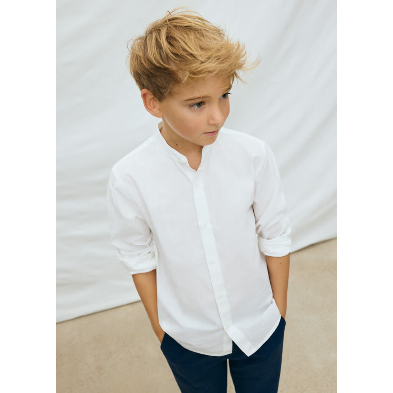 Mayoral Mayoral L/s mao collar shirt White - 26 06176