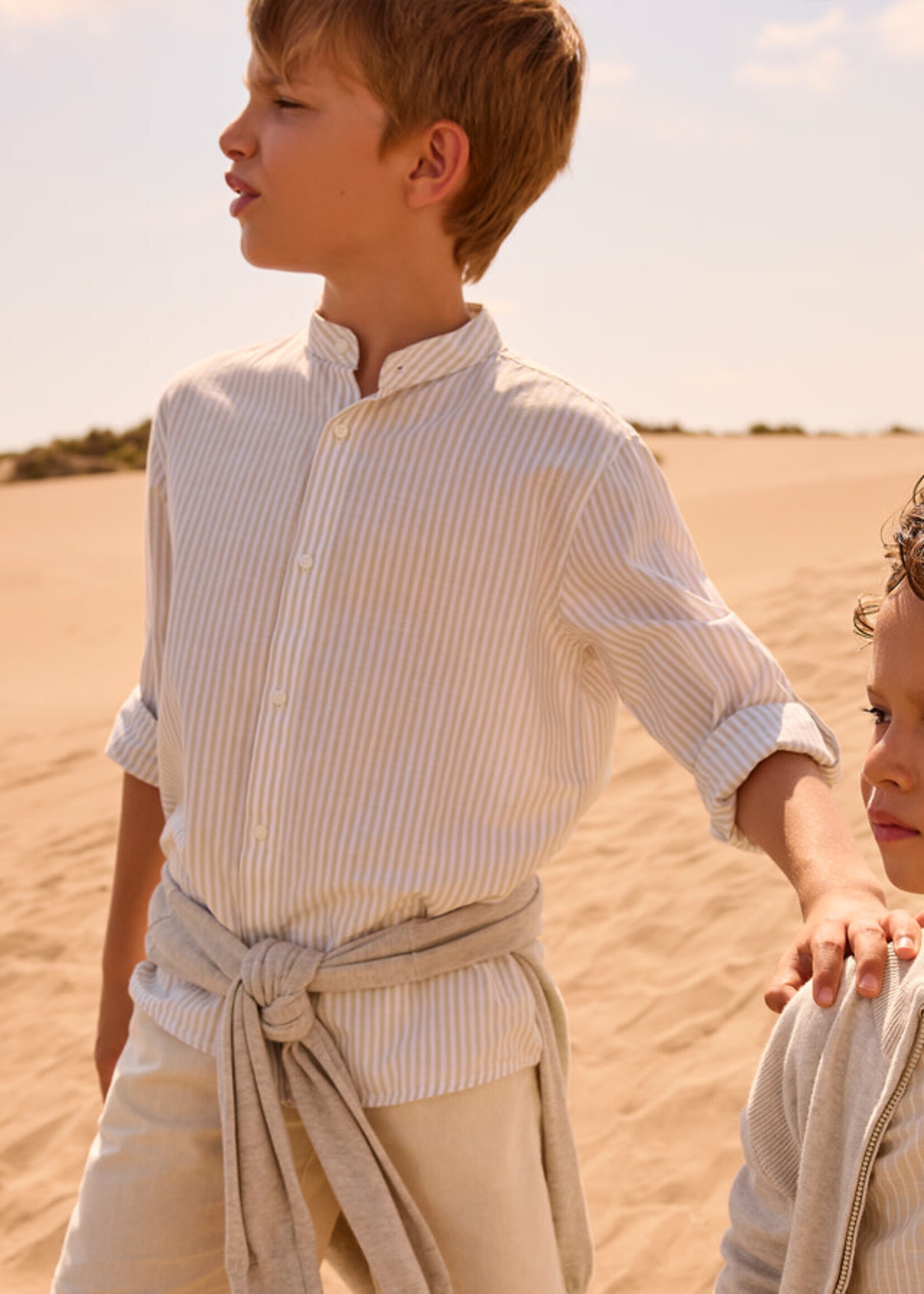 Mayoral Mayoral L/s mao collar shirt Stone - 26 06176