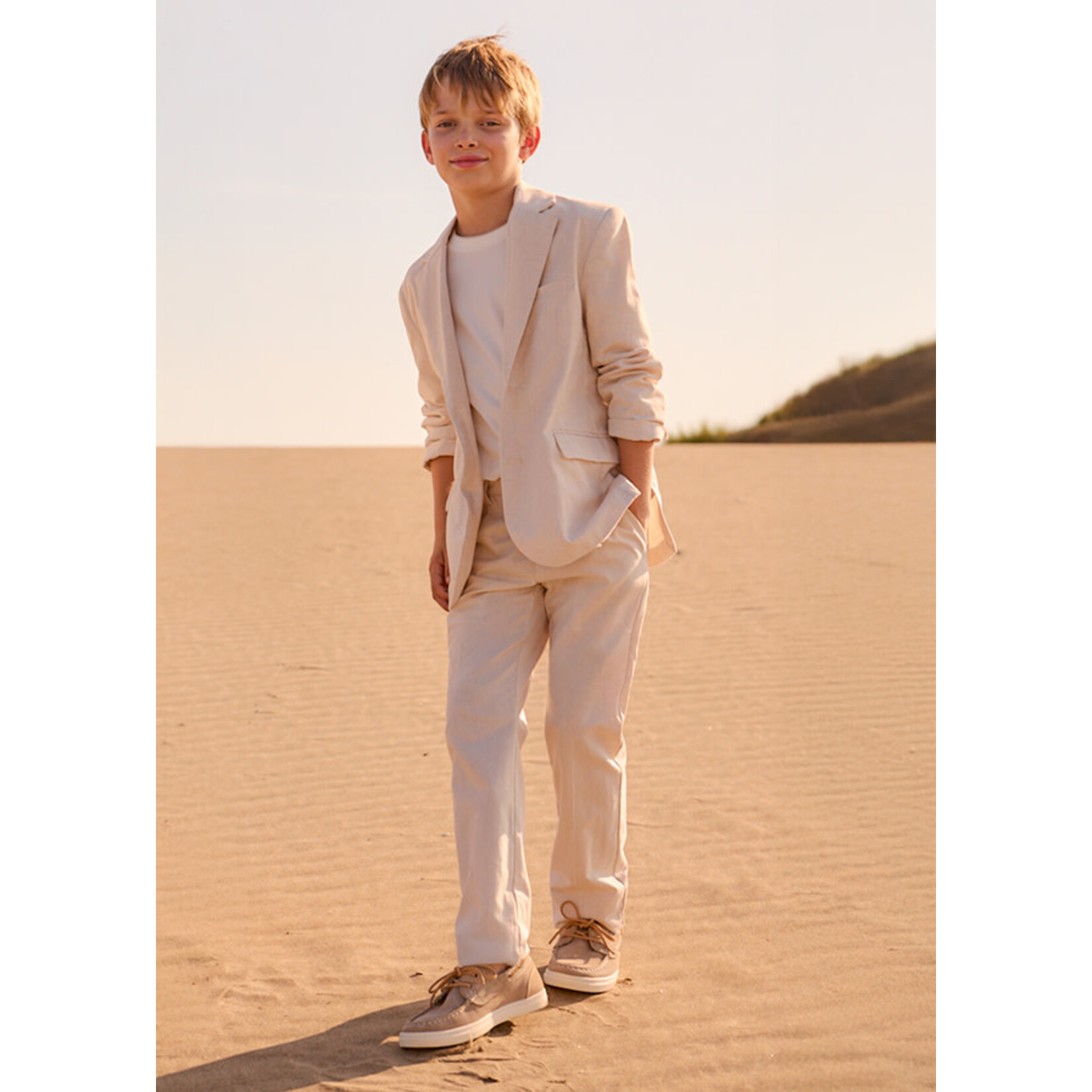 Mayoral Mayoral Linen suiting pants oat mixed - 26 06562