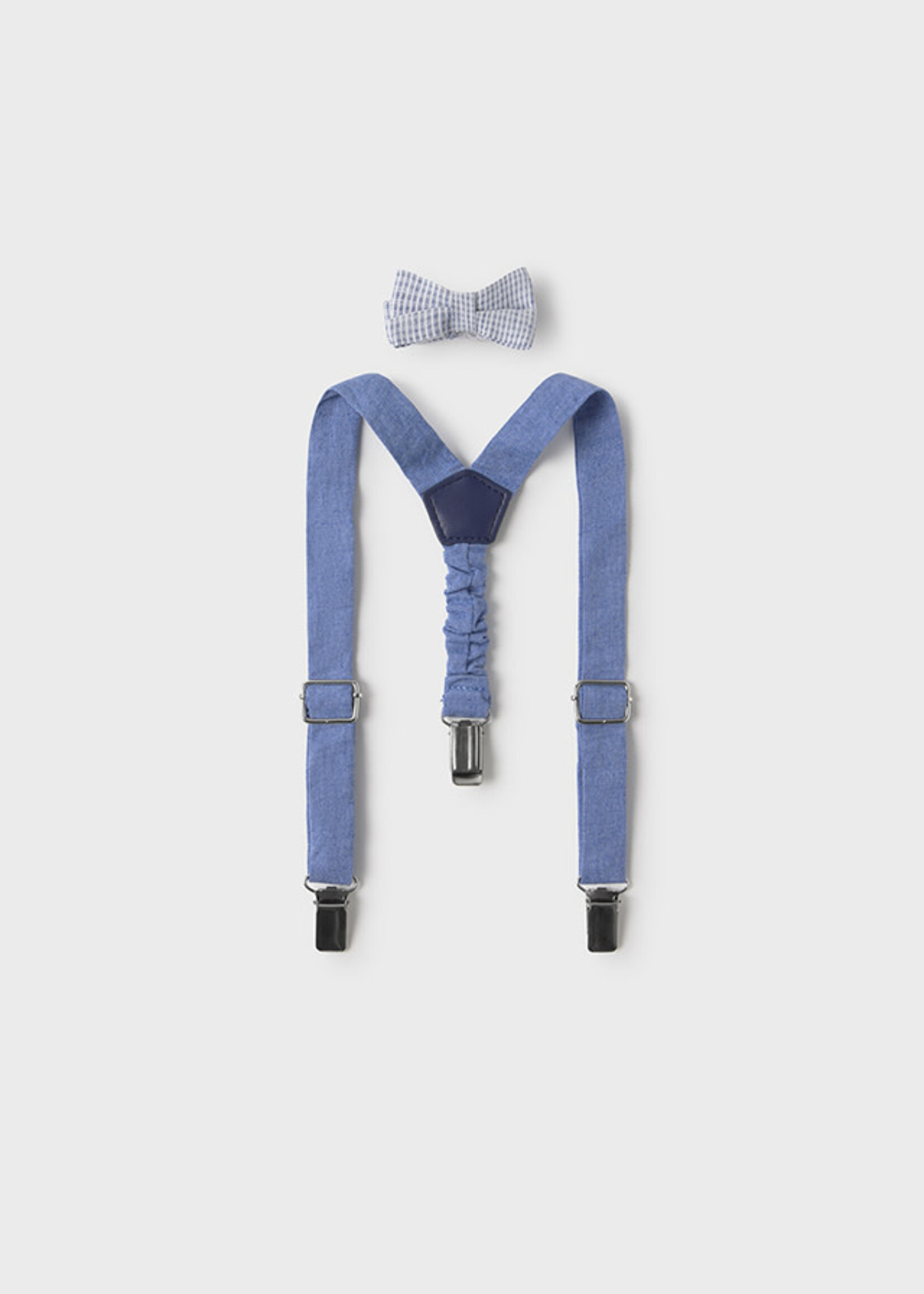 Mayoral Mayoral suspenders and bowtie set Capri blue - 26 10161B