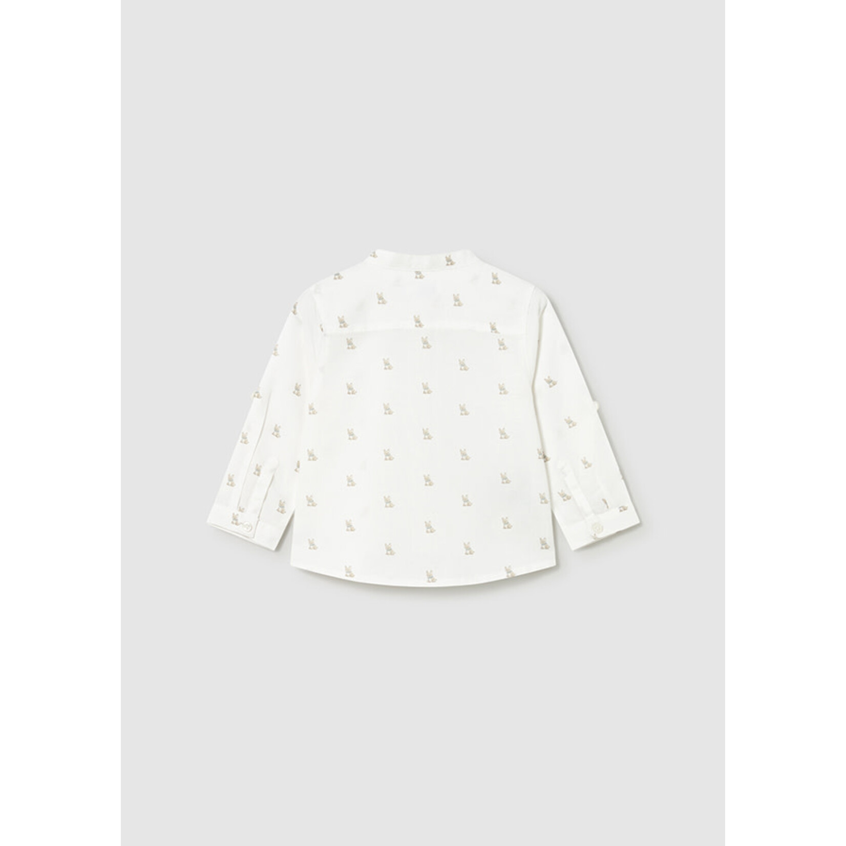 Mayoral Mayoral L/s linen mao shirt Cream - 26 01116B