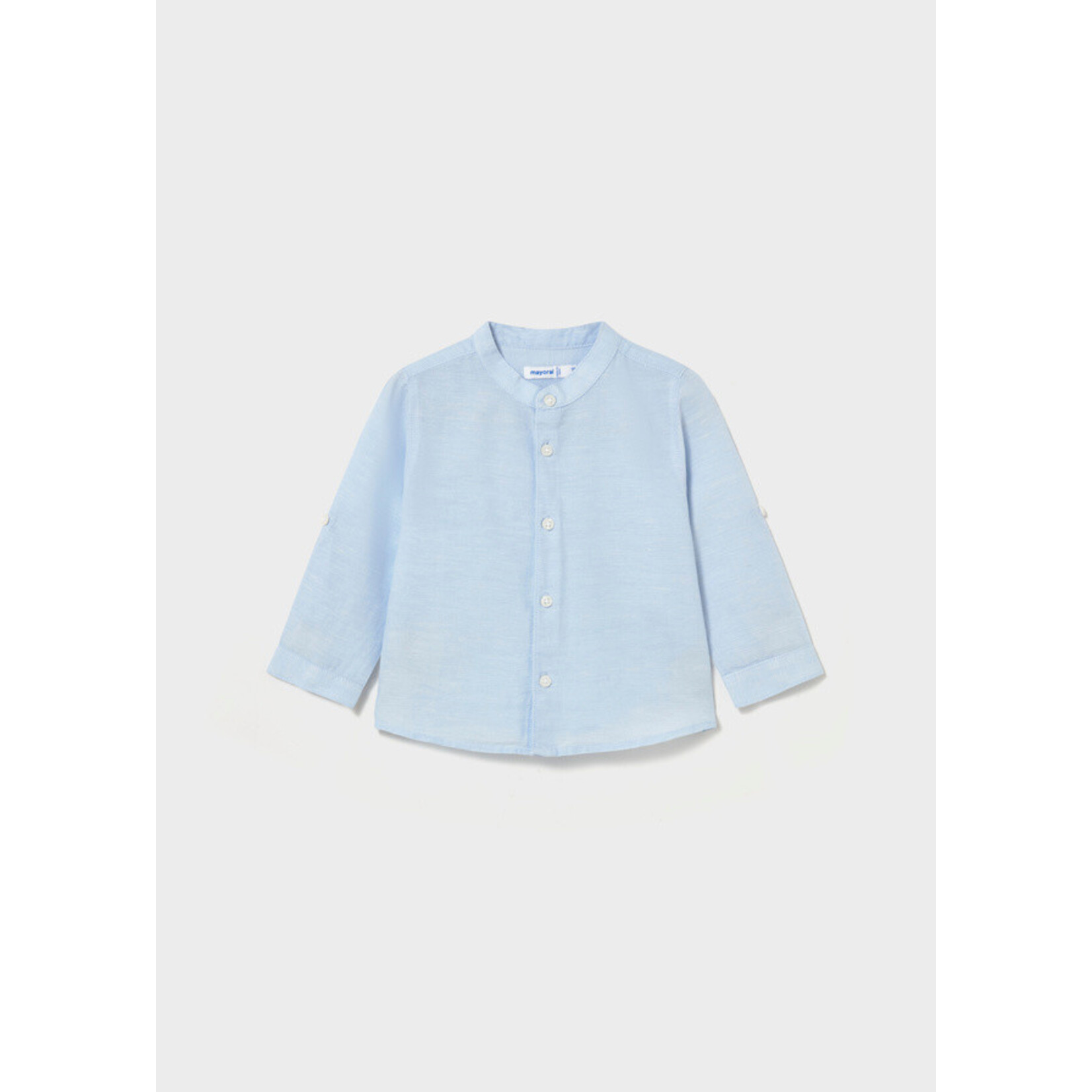 Mayoral Mayoral L/s linen mao shirt Sky blue - 26 01116B