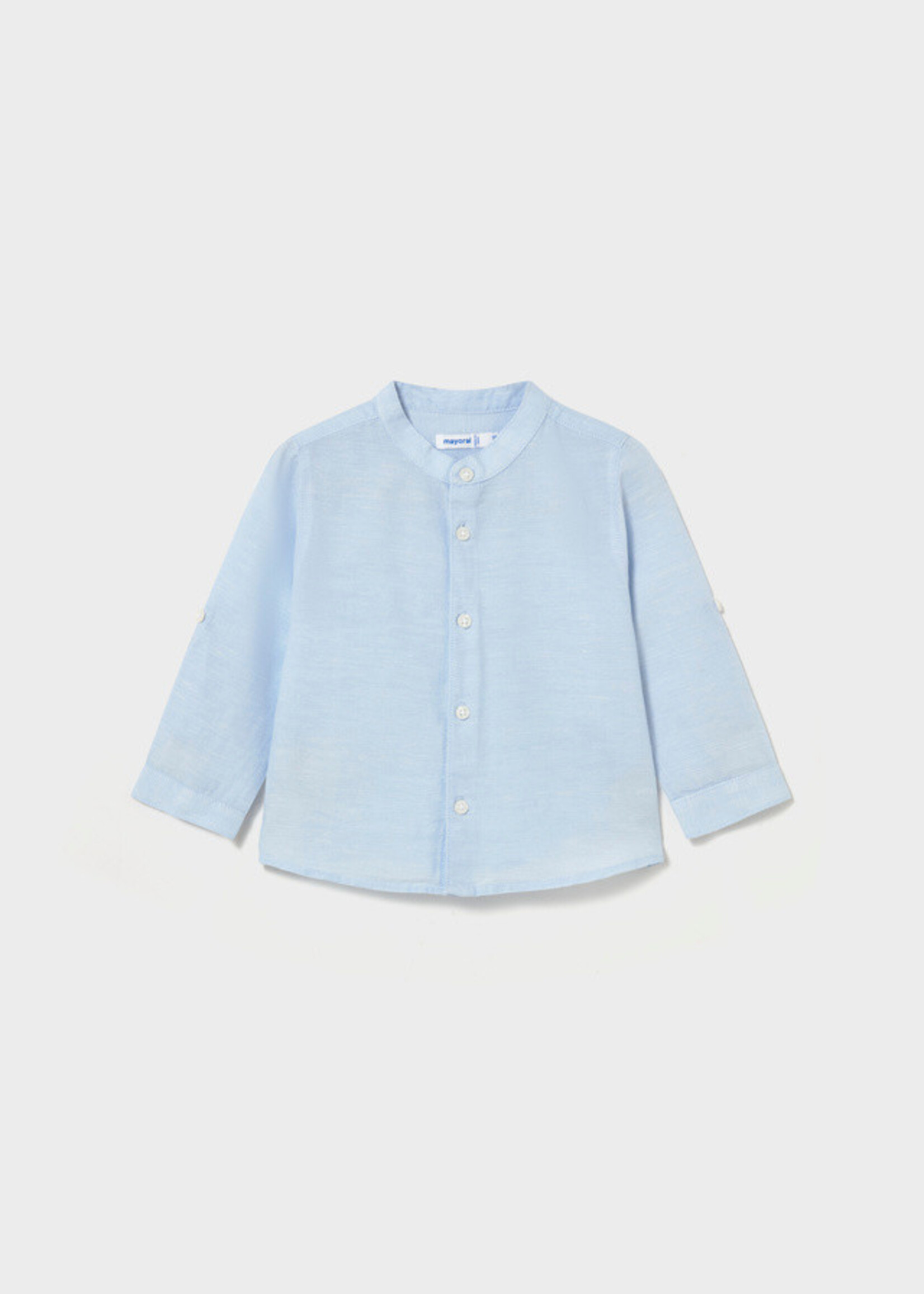Mayoral Mayoral L/s linen mao shirt Sky blue - 26 01116B
