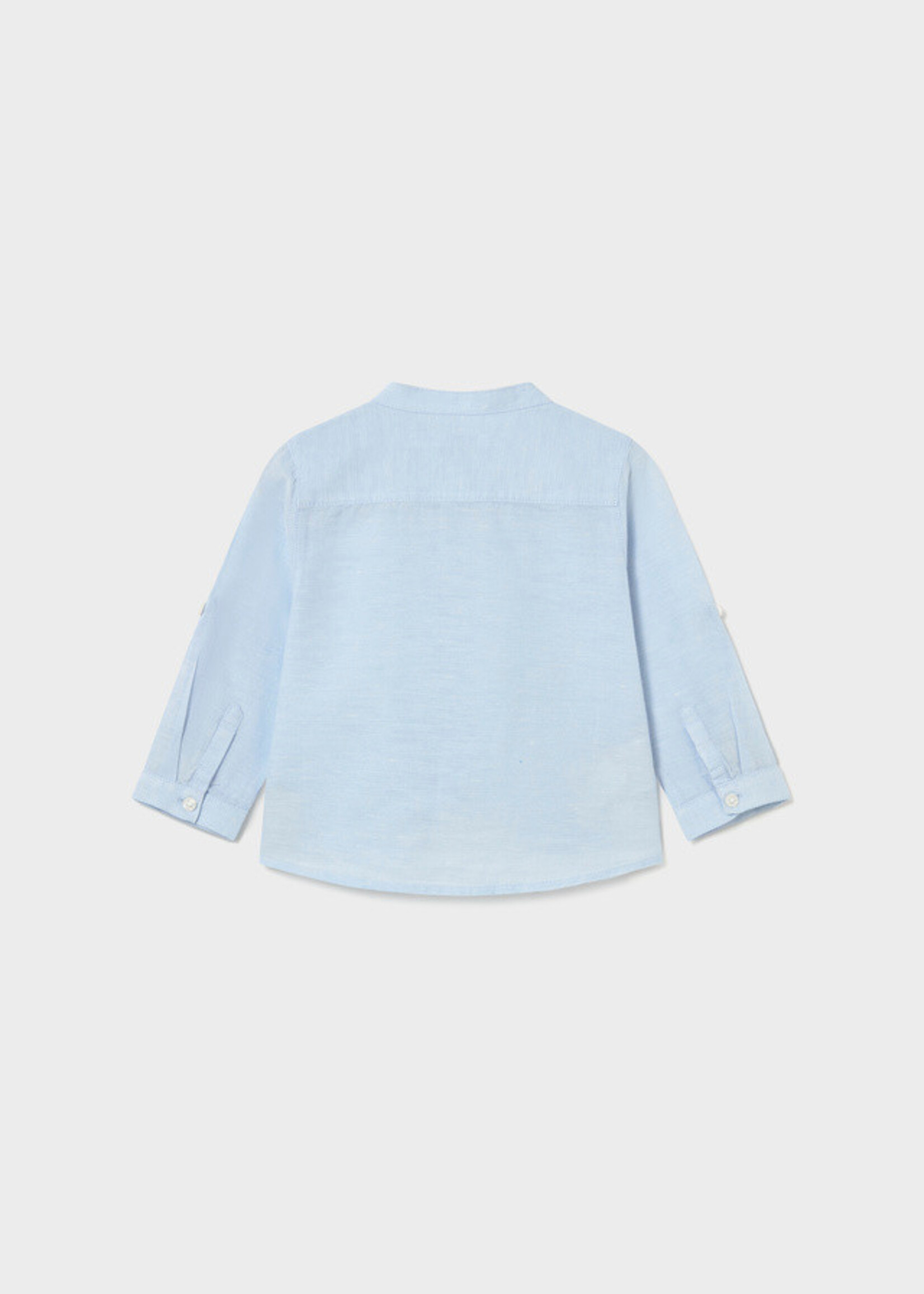 Mayoral Mayoral L/s linen mao shirt Sky blue - 26 01116B