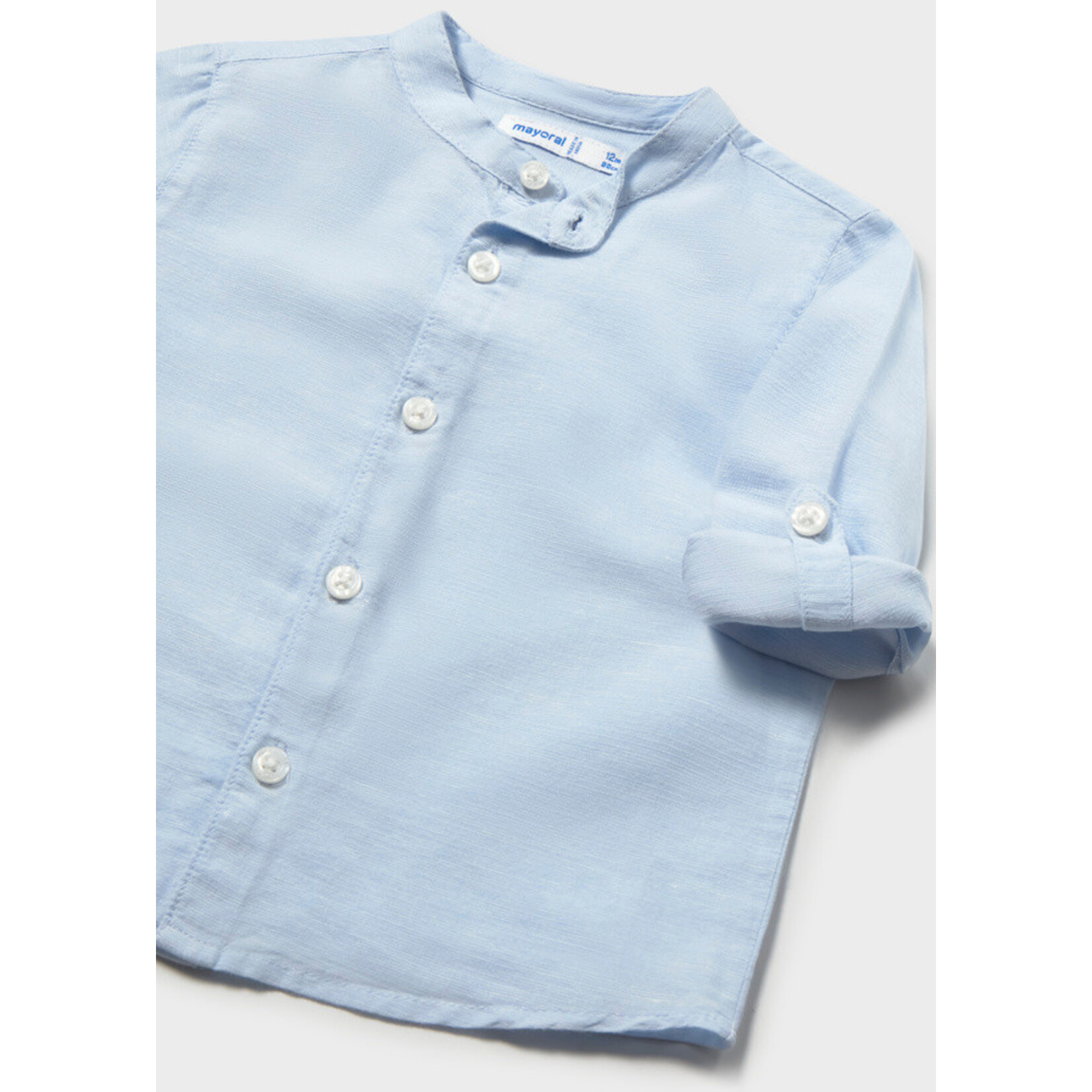 Mayoral Mayoral L/s linen mao shirt Sky blue - 26 01116B