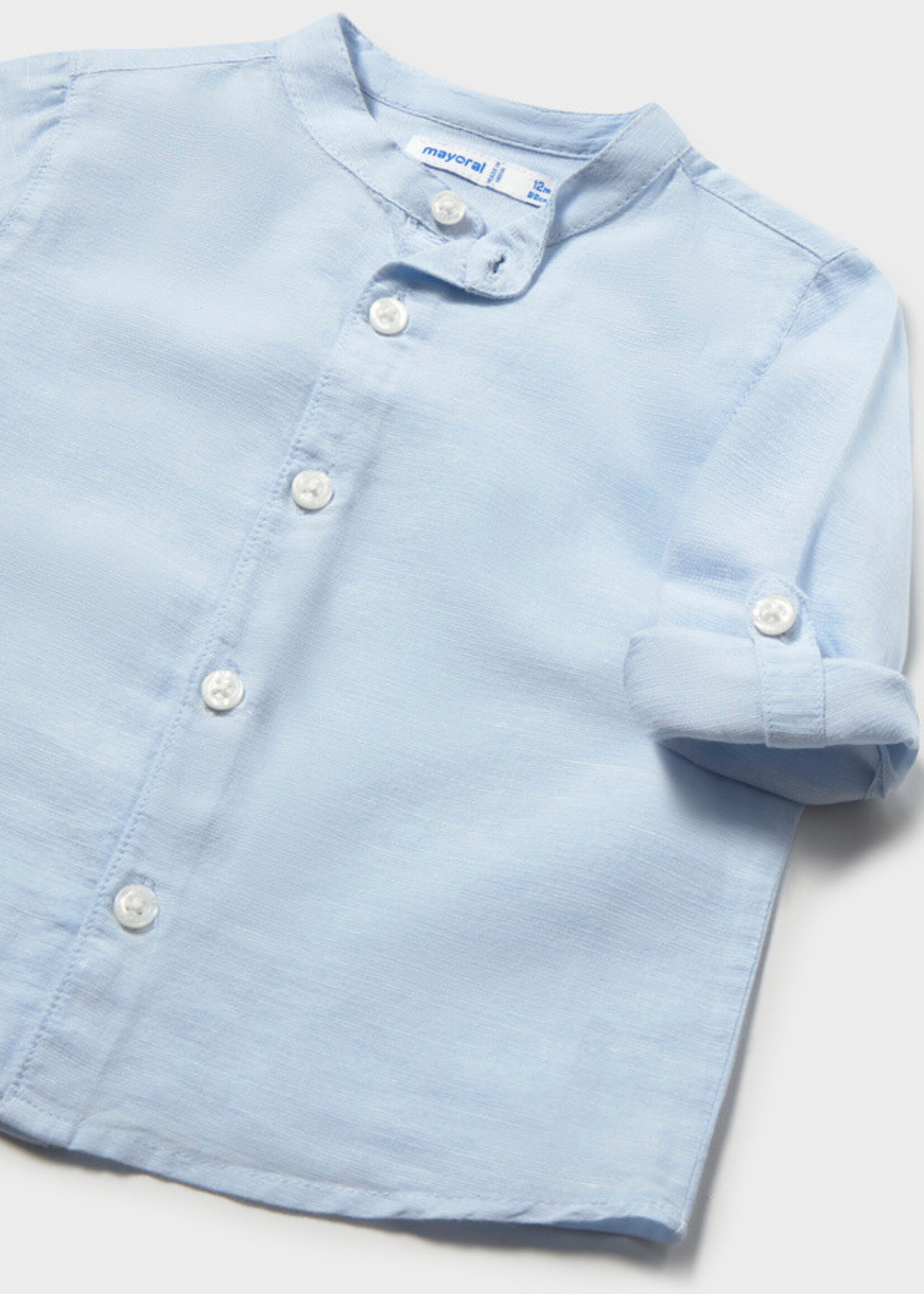 Mayoral Mayoral L/s linen mao shirt Sky blue - 26 01116B