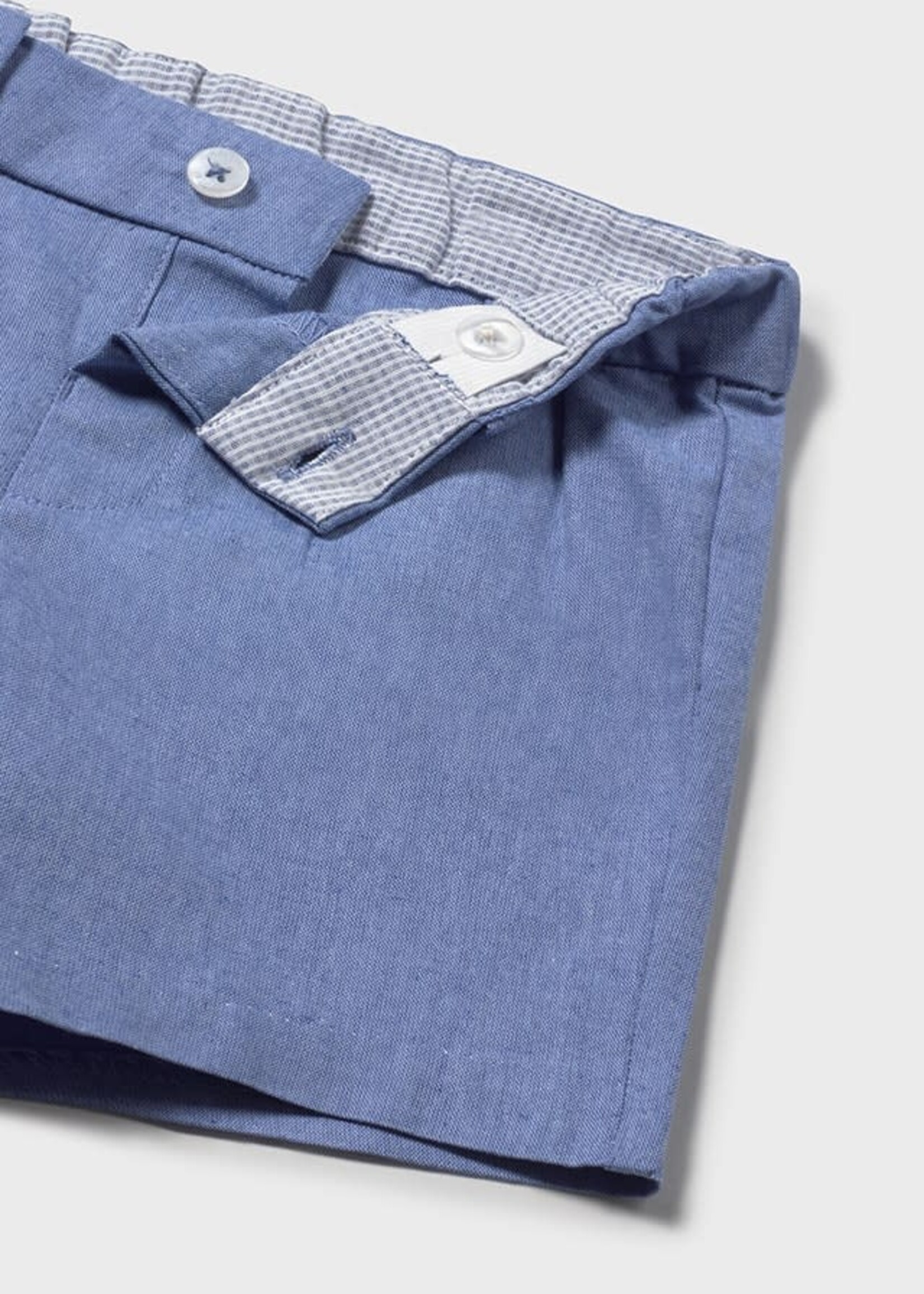 Mayoral Mayoral Linen suiting bermuda Capri blue - 26 01215B