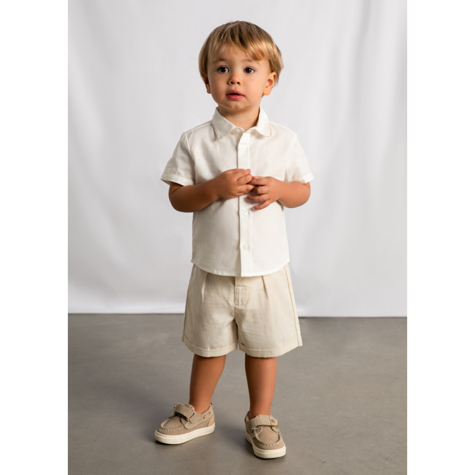 Mayoral Mayoral Linen suiting bermuda set oat - 26 01225B