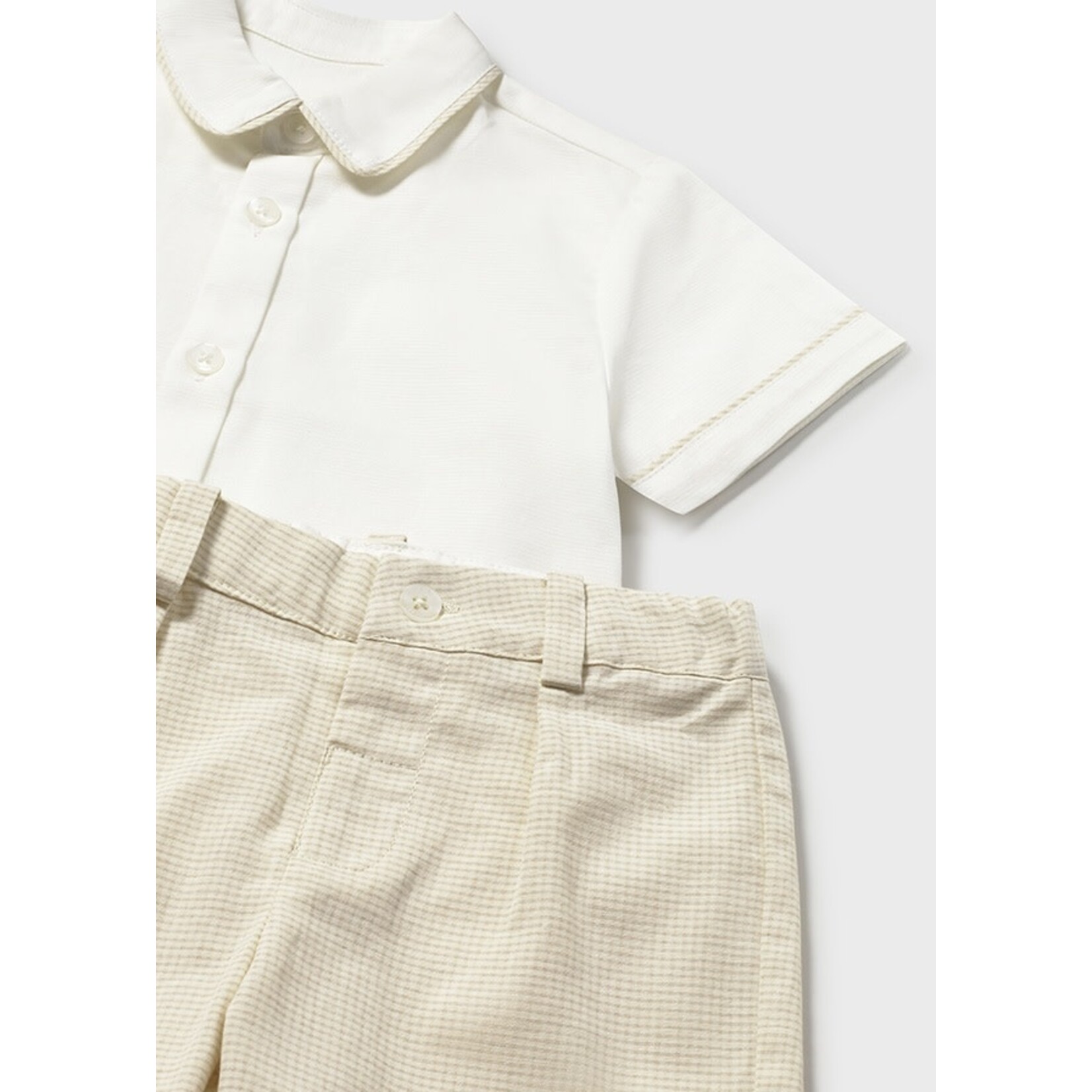 Mayoral Mayoral Linen suiting bermuda set oat - 26 01225B