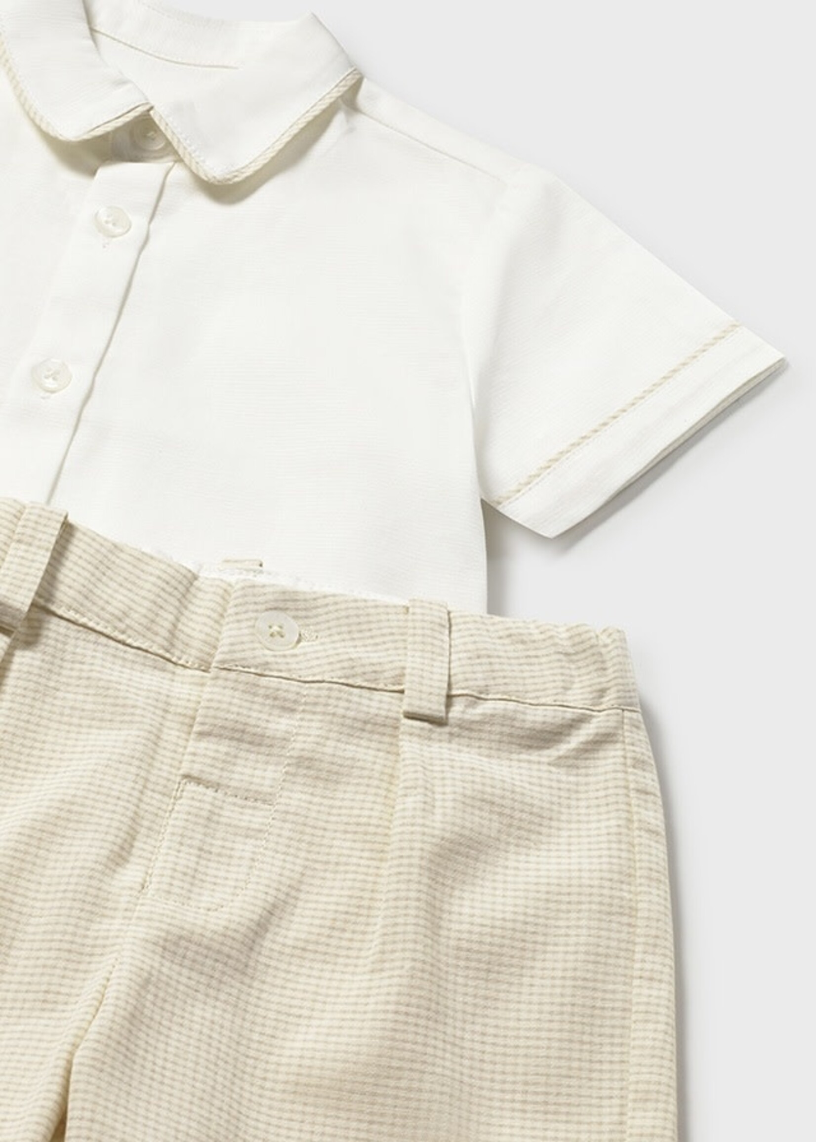 Mayoral Mayoral Linen suiting bermuda set oat - 26 01225B