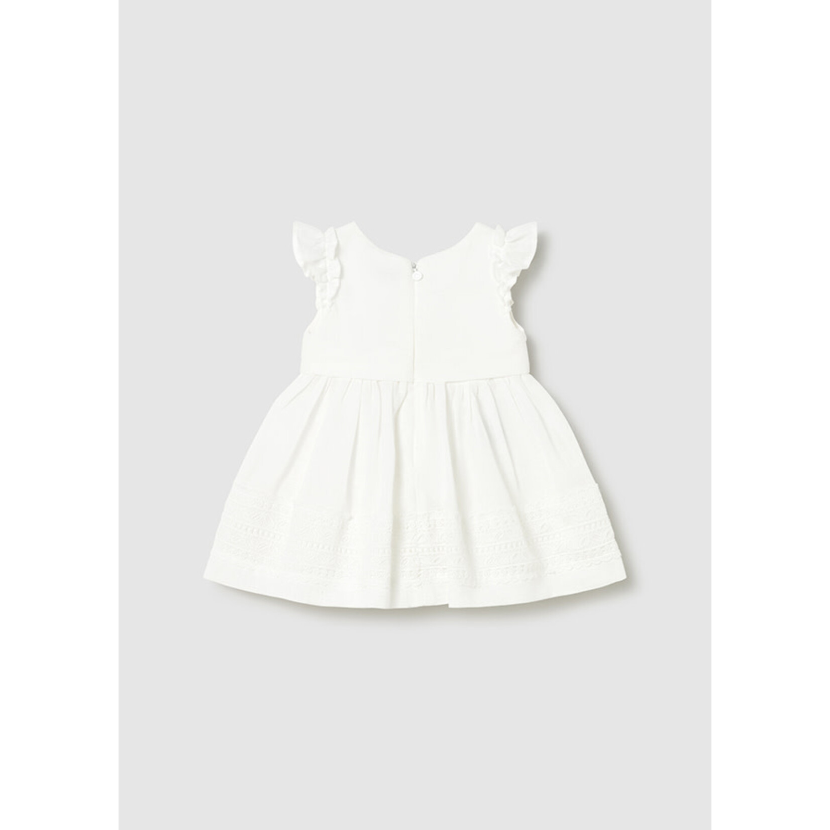 Mayoral Mayoral dress w/ guipure lace trim Natural - 26 01907B