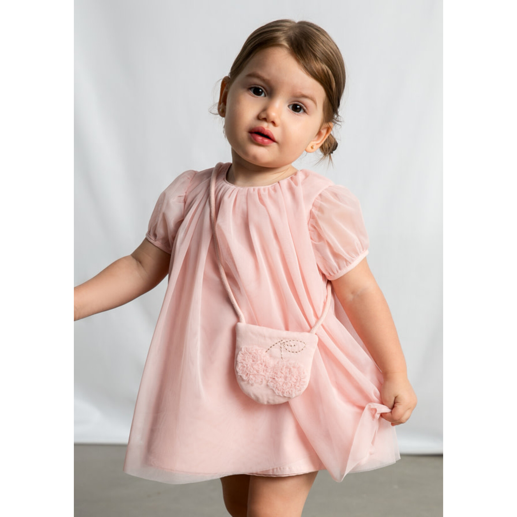 Mayoral Mayoral tulle dress w/ bag Peony - 26 01917