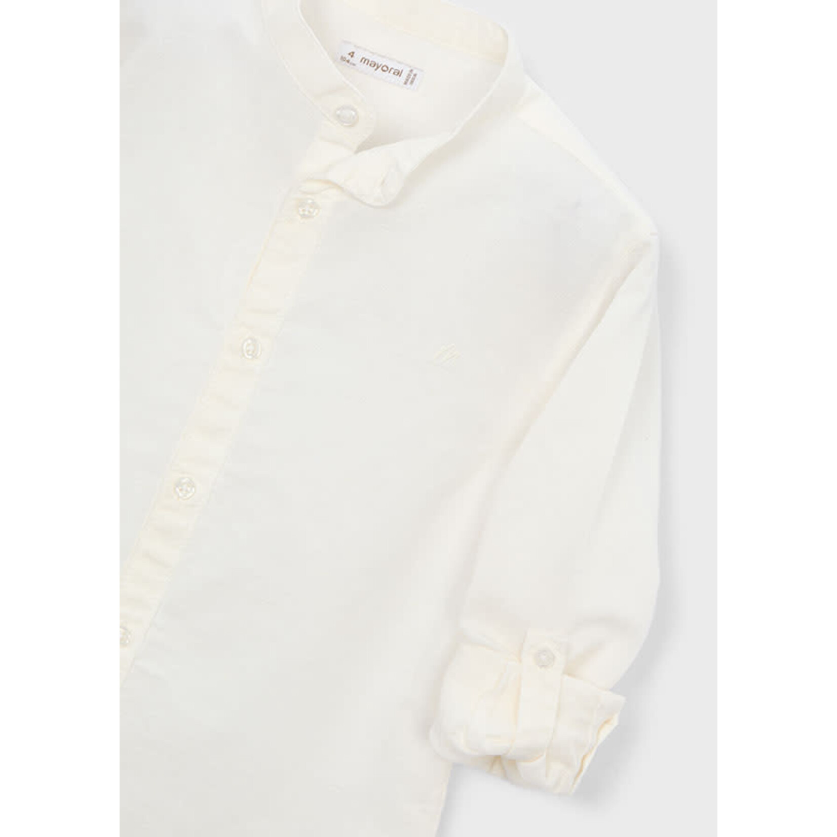Mayoral Mayoral L/s mao collar linen shirt Cream - 26 03118