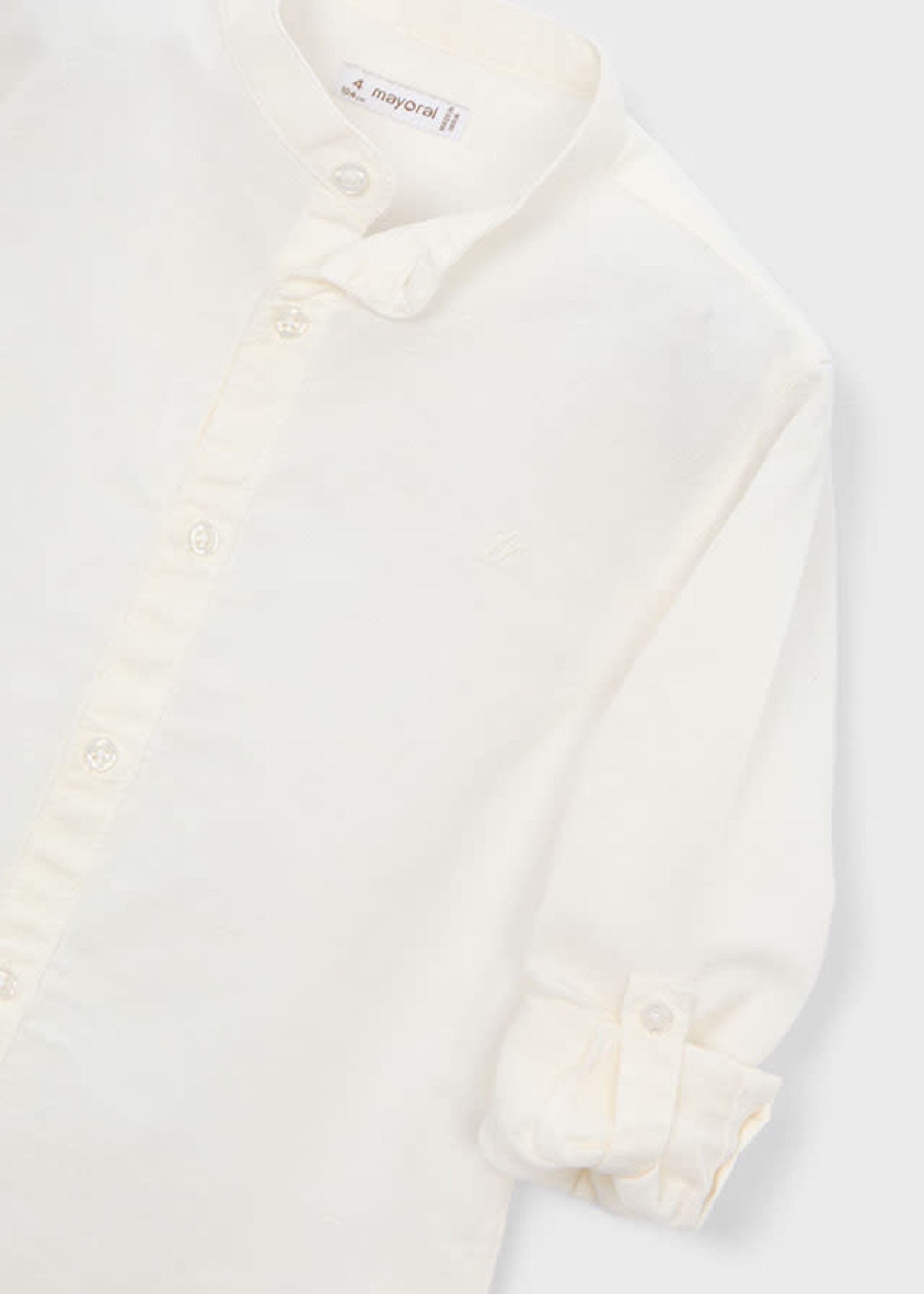 Mayoral Mayoral L/s mao collar linen shirt Cream - 26 03118
