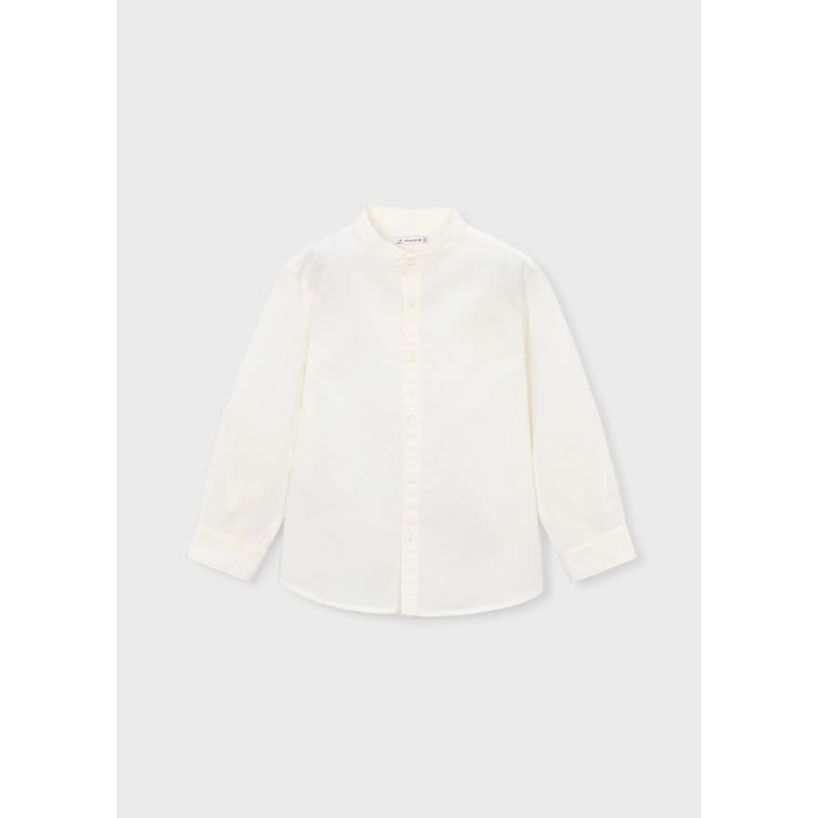 Mayoral Mayoral L/s mao collar linen shirt Cream - 26 03118