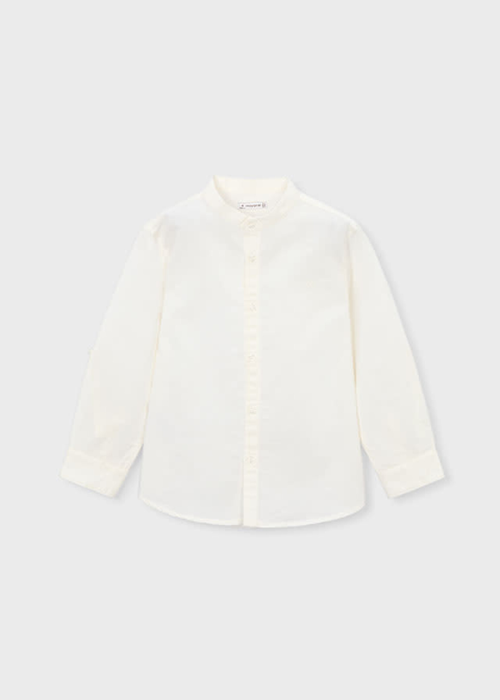 Mayoral Mayoral L/s mao collar linen shirt Cream - 26 03118