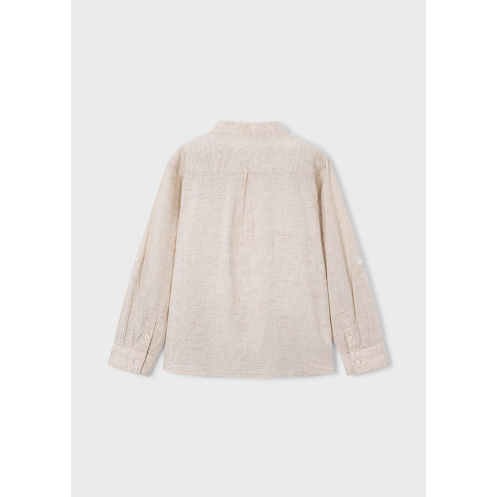 Mayoral Mayoral L/s mao collar linen shirt oat mixed - 26 03118