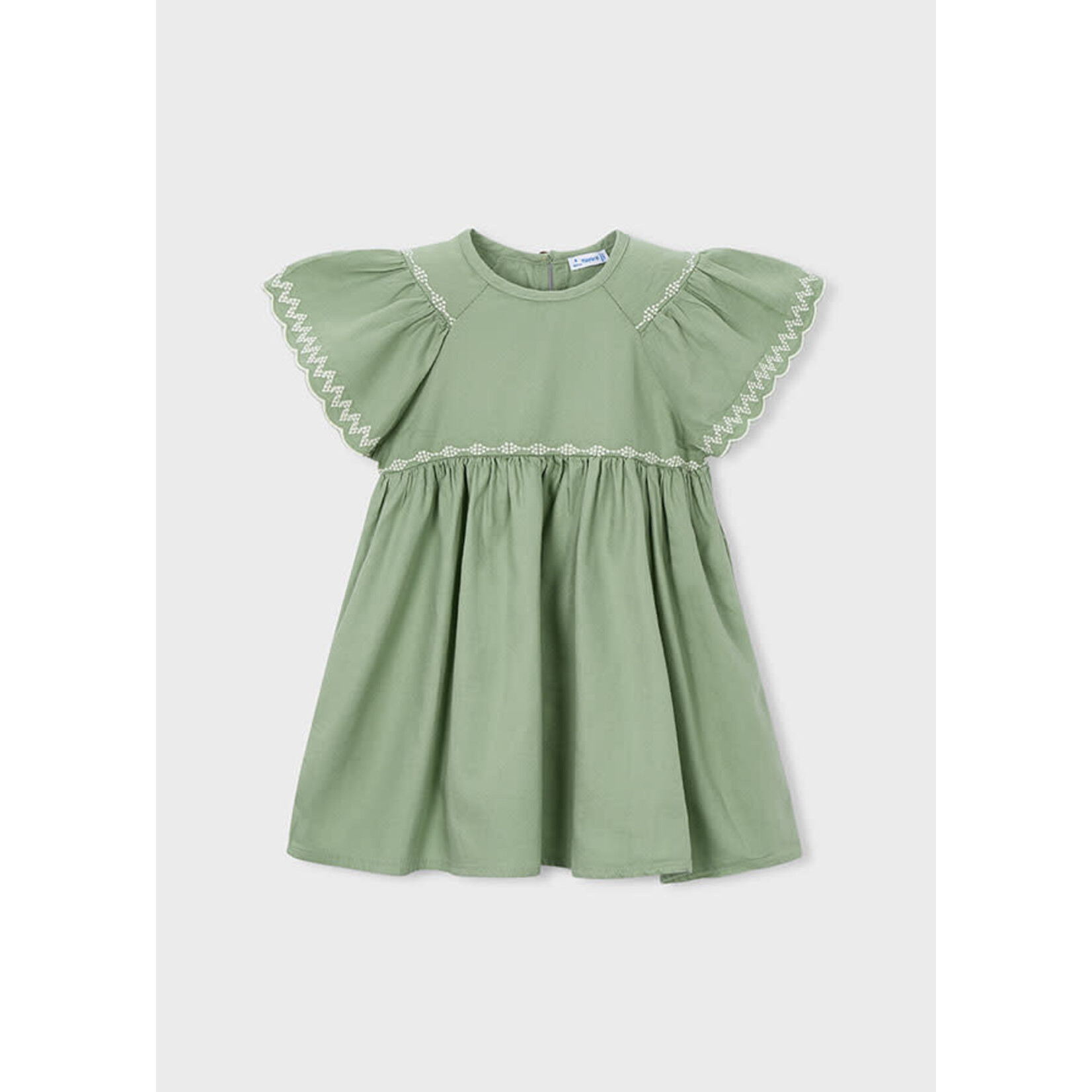 Mayoral Mayoral Embroidered dress Moss - 26 03927