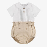 Babidu Babidu WOVEN SHIRT+SHORTS 55%LINEN,45%COTTON FOR BOYS UNIQUE-40407