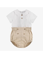 Babidu Babidu WOVEN SHIRT+SHORTS 55%LINEN,45%COTTON FOR BOYS UNIQUE-40407