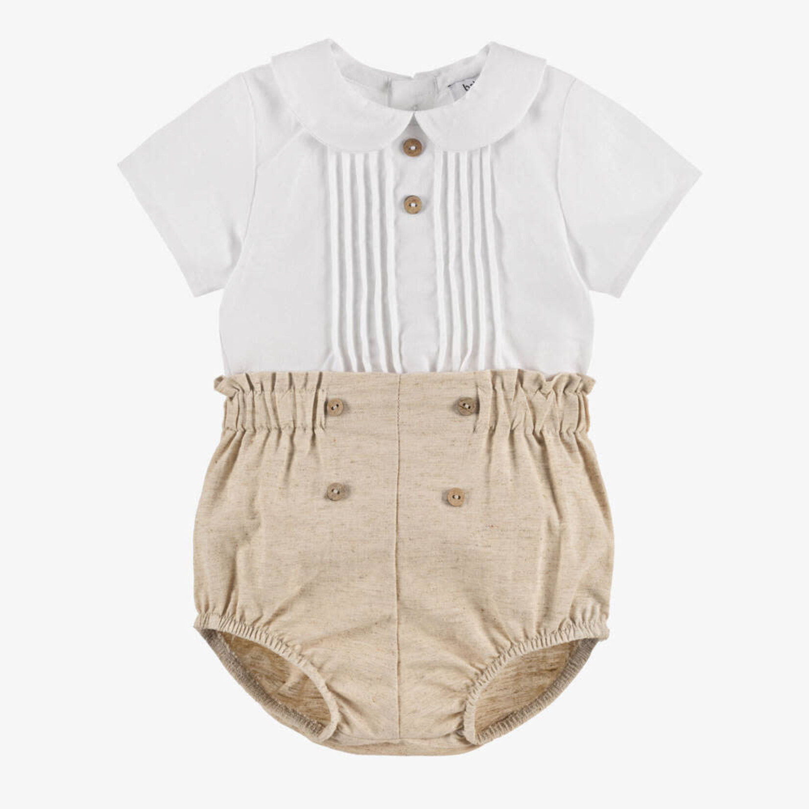 Babidu Babidu WOVEN SHIRT+SHORTS 55%LINEN,45%COTTON FOR BOYS UNIQUE-40407