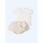 Mac Ilusion Mac Ilusion Blusita voile cuello tul bordado y Culotte lazo con tul GEORGEOUS Natural B