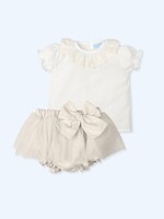 Mac Ilusion Mac Ilusion Blusita voile cuello tul bordado y Culotte lazo con tul GEORGEOUS Natural B