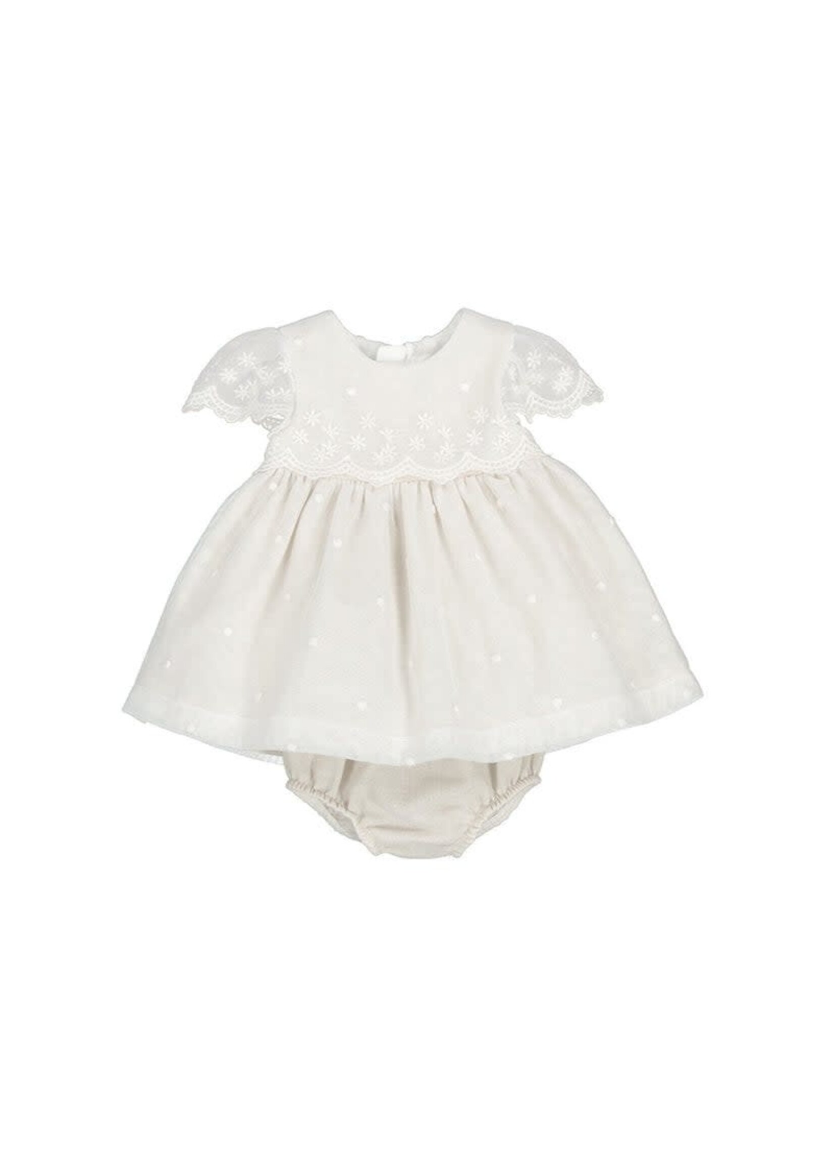 Mayoral Mayoral Embroidered tulle dress Natural - 24 01826