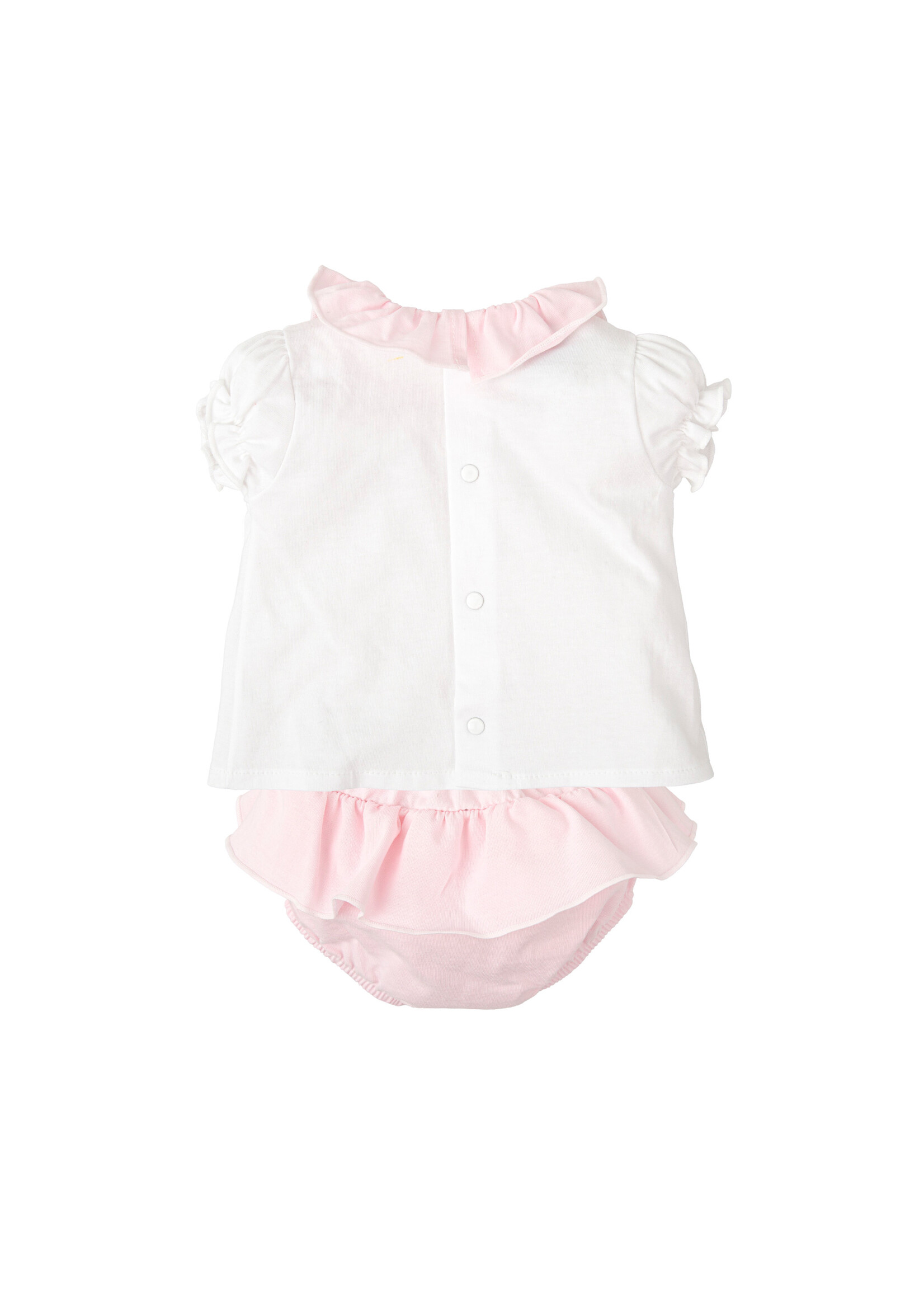 Babidu Babidu GIRLS 100% COT, KNITTEDT-SHIRT+SHORTS PINK-41216