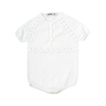 Babidu Babidu UNISEX 100% COTTON, KNITTED ROMPER WHITE-33316