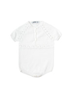 Babidu Babidu UNISEX 100% COTTON, KNITTED ROMPER WHITE-33316