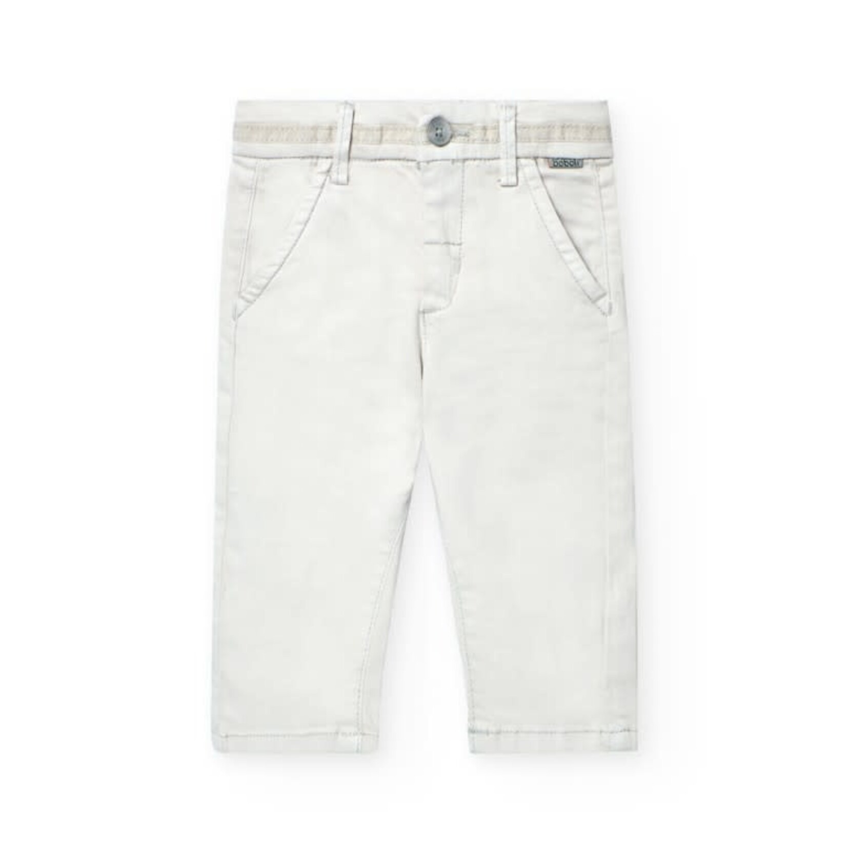 Boboli Boboli Stretch satin trousers for baby -BCI bone 711155B