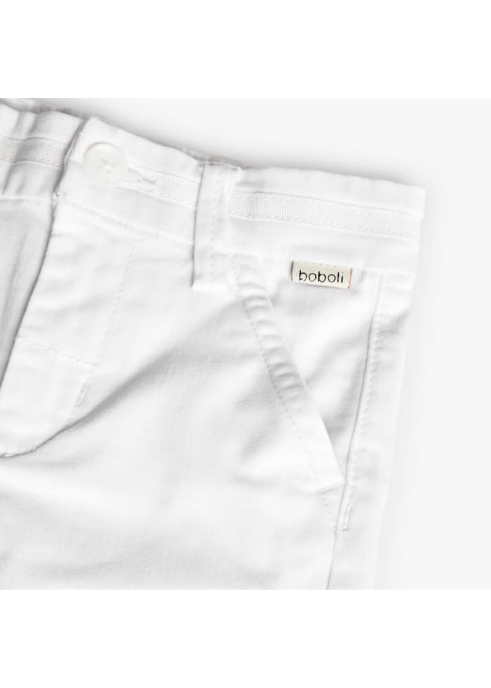 Boboli Boboli Stretch satin trousers for baby -BCI white 711155B