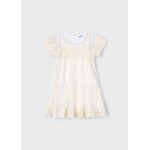 Mayoral Mayoral Embroidered tulle dress Bone - 25 03909